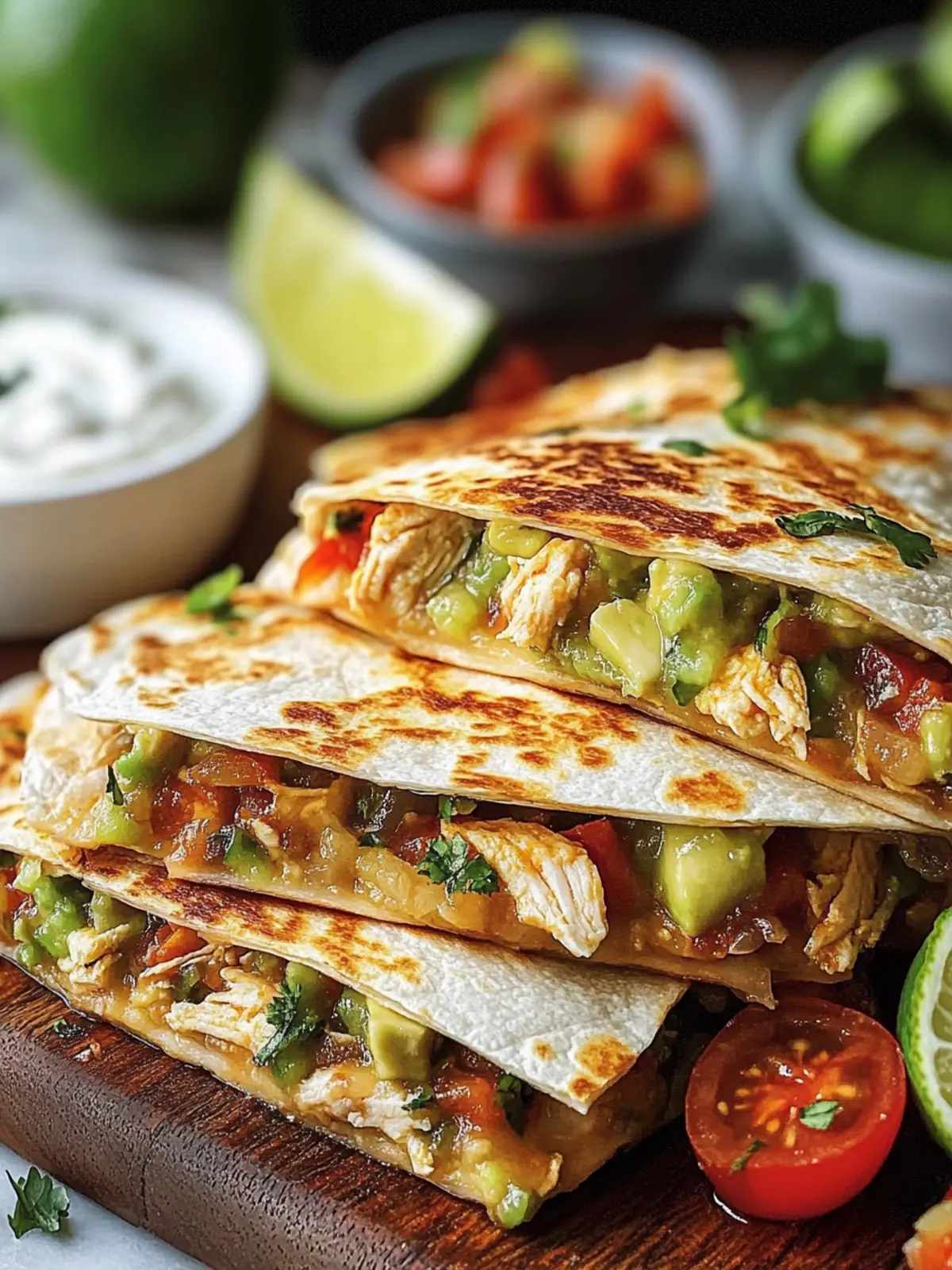 Zesty Chicken Quesadillas with Avocado Salsa