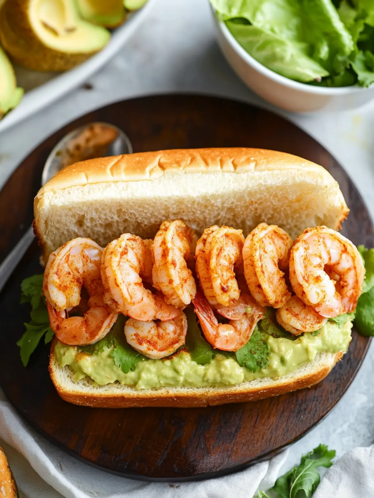Spicy Shrimp Sandwich with Chipotle Avocado Mayonnaise Bliss 2 Spicy Shrimp Sandwich with Chipotle Avocado Mayonnaise