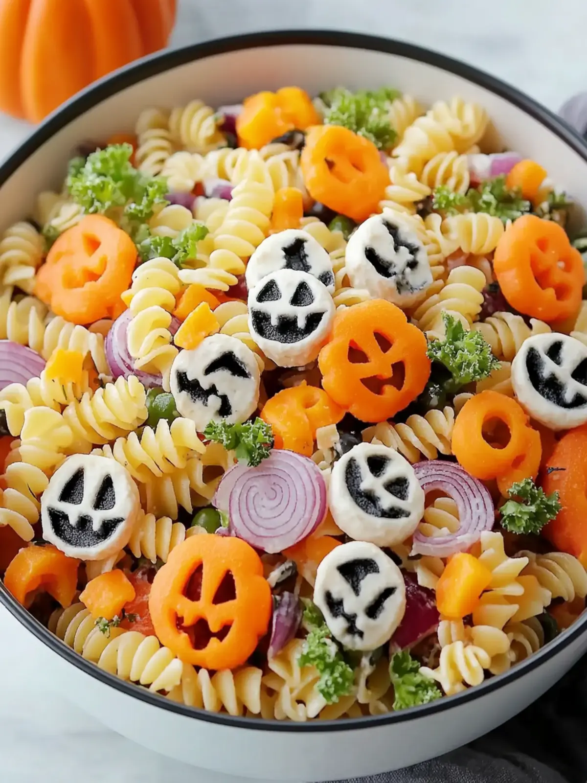 Festive Halloween Pasta Salad