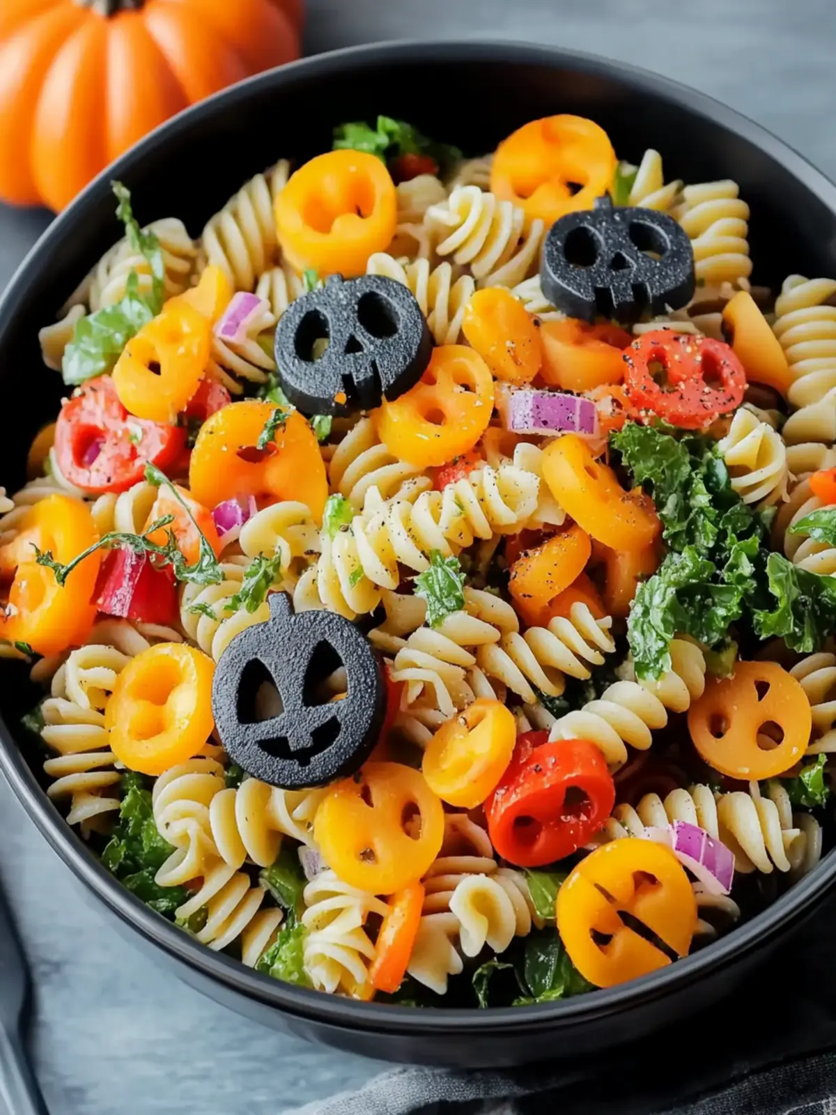 Festive Halloween Pasta Salad