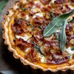 Savory Pumpkin, Ricotta & Caramelized Onion Tart with Bacon and Sage 7 Pumpkin, Ricotta & Caramelized Onion Tart with Bacon and Sage