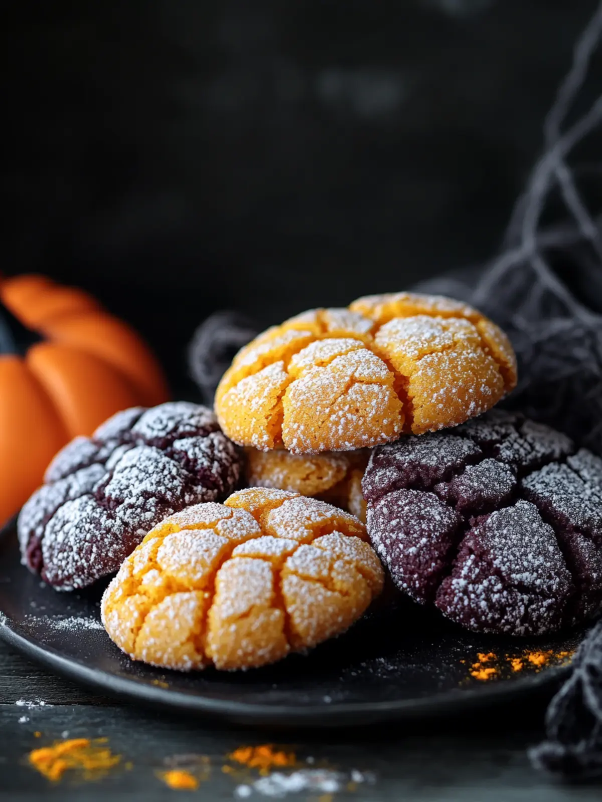 Spooky Halloween Crinkle Cookies: Easy, Chewy, and Colorful 4 HALLOWEEN CRINKLE COOKIES