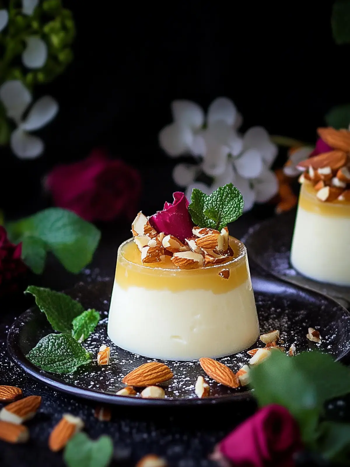 Rabri Panna Cotta with Almond Brittle