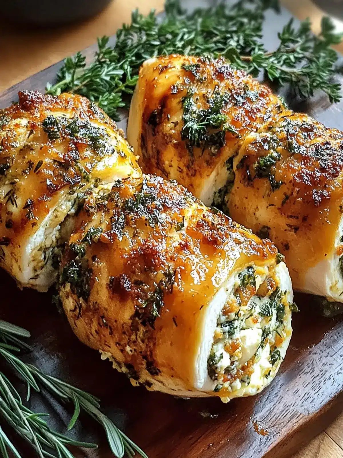 Herbed Ricotta Stuffed Chicken Rolls
