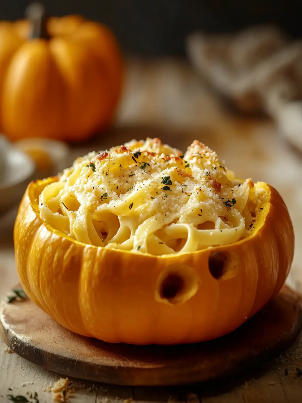 Pumpkin Alfredo Pasta Cauldrons for a Cozy Fall Feast 5 Pumpkin Alfredo Pasta Cauldrons