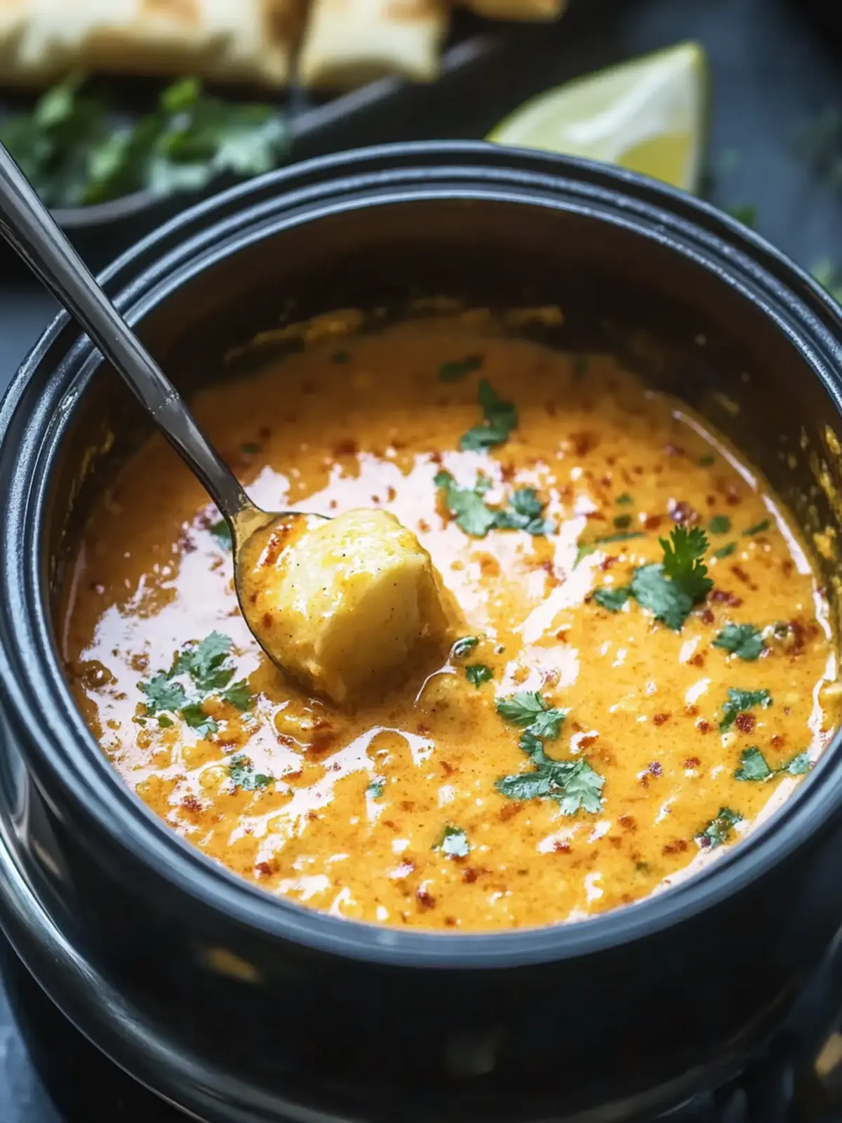 Spicy Pav Bhaji Fondue: A Cheesy Twist on Comfort Food 4 Spicy Pav Bhaji Fondue