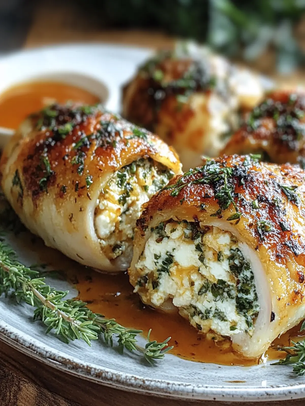 Herbed Ricotta Stuffed Chicken Rolls
