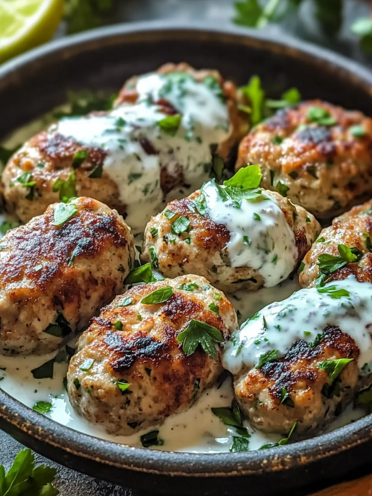 Chicken Kofta with Garlic Yogurt Sauce