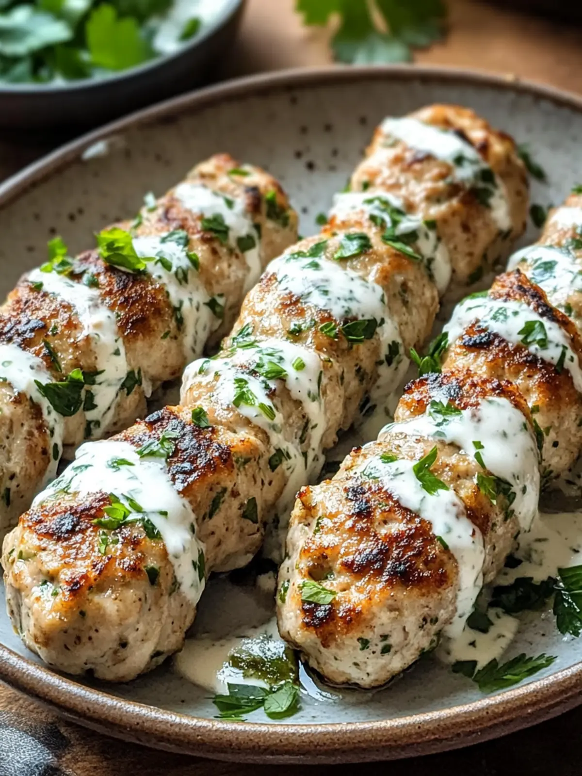 Chicken Kofta with Garlic Yogurt Sauce