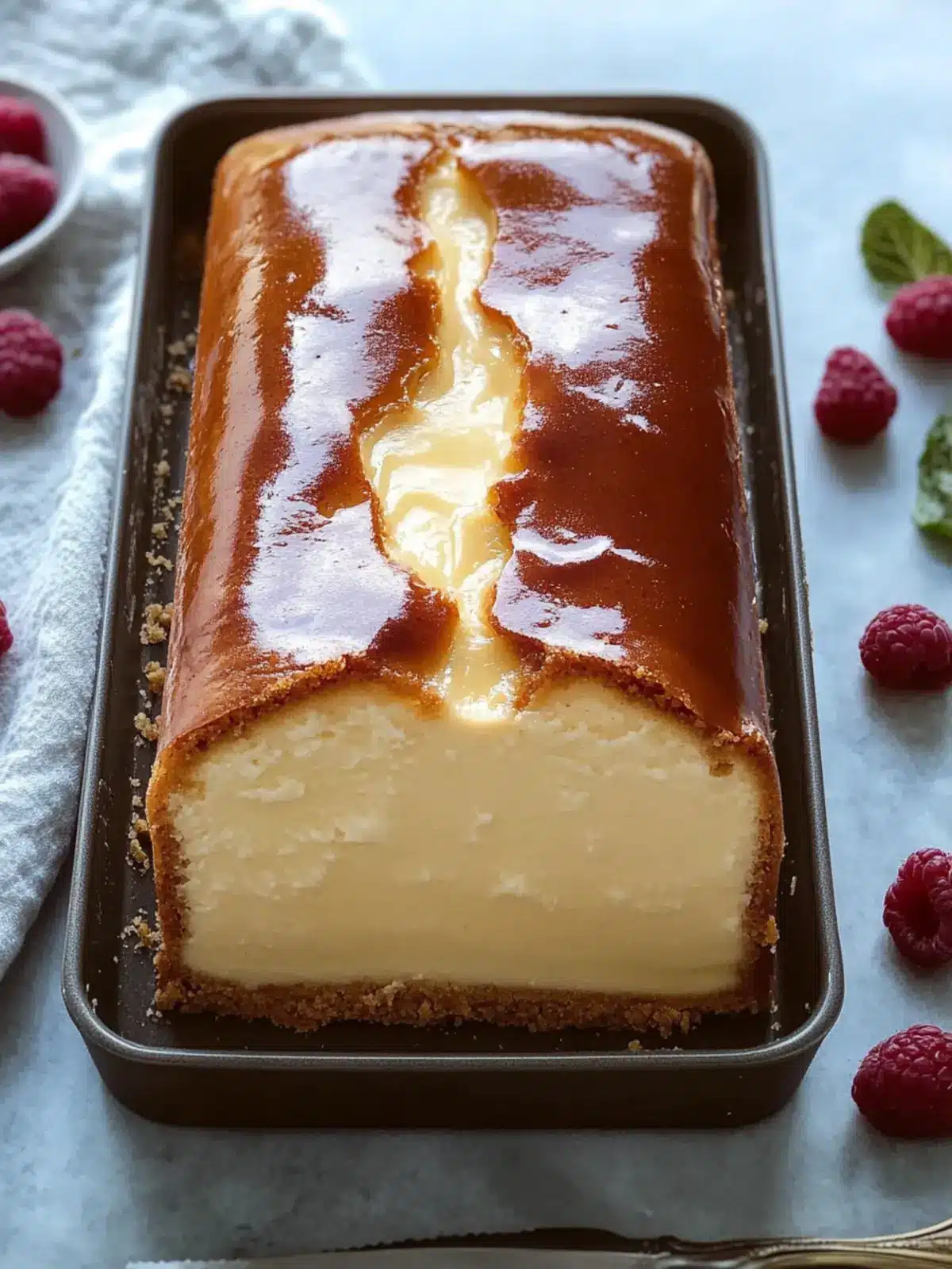 Burnt Basque Cheesecake in a Loaf Pan