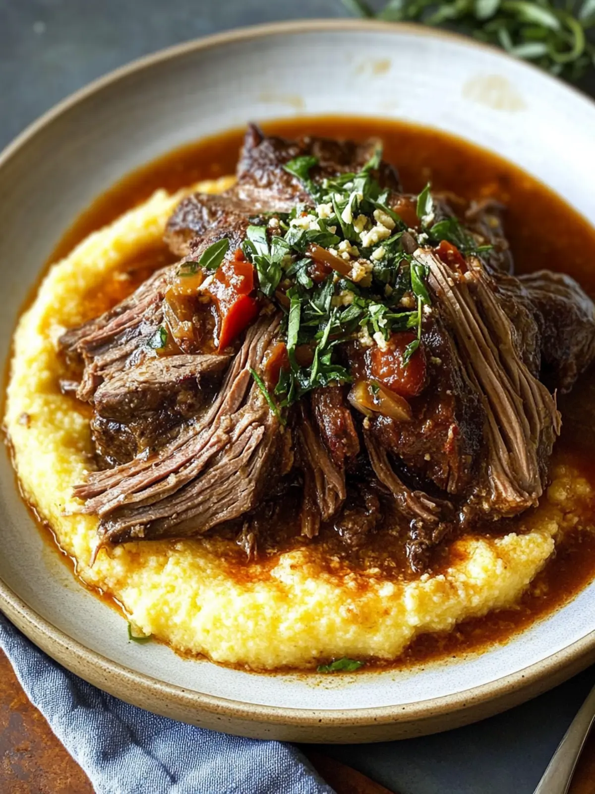 Italian Pot Roast Stracotto with Gorgonzola Polenta Bliss 4 Italian Pot Roast (Stracotto) with Gorgonzola Polenta