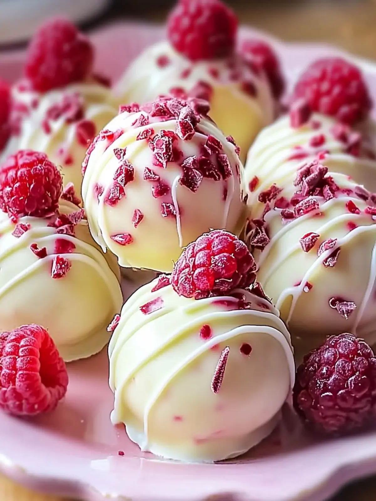 White Chocolate Raspberry Cheesecake Balls