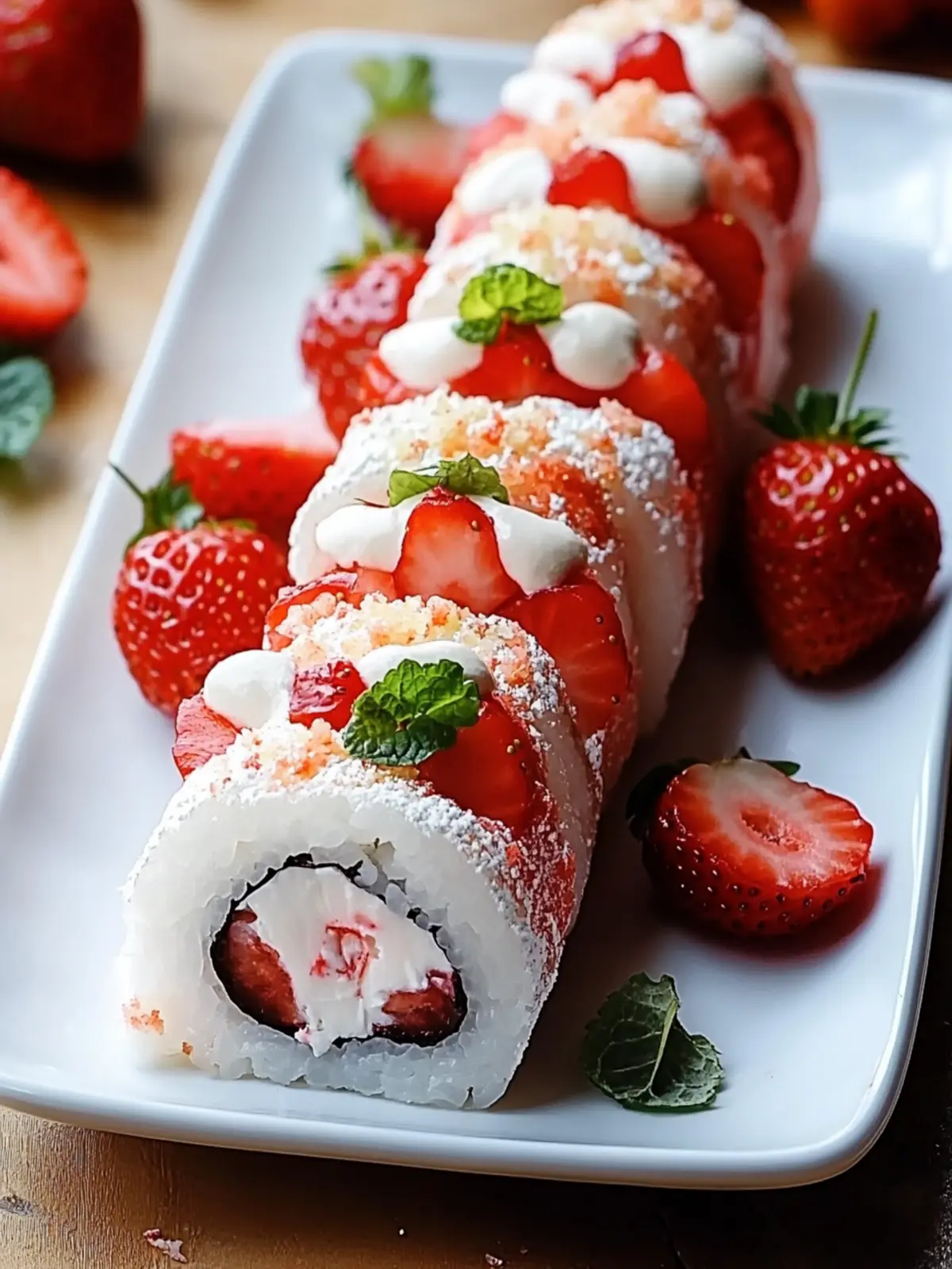 Strawberry Shortcake Sushi Roll