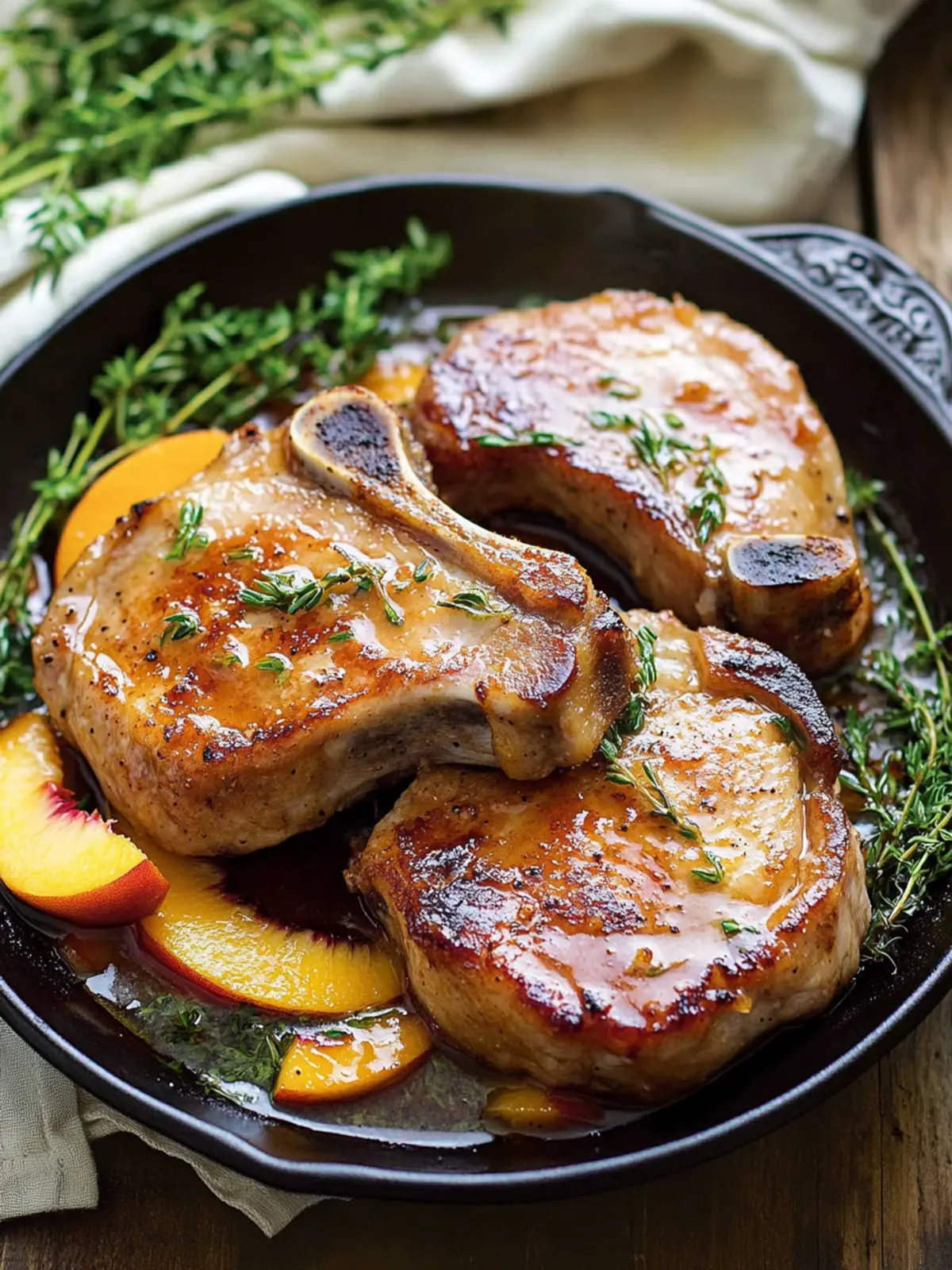 Sweet and Savory Peach Glazed Pork Chops You'll Love 2 Peach Glazed Pork Chops