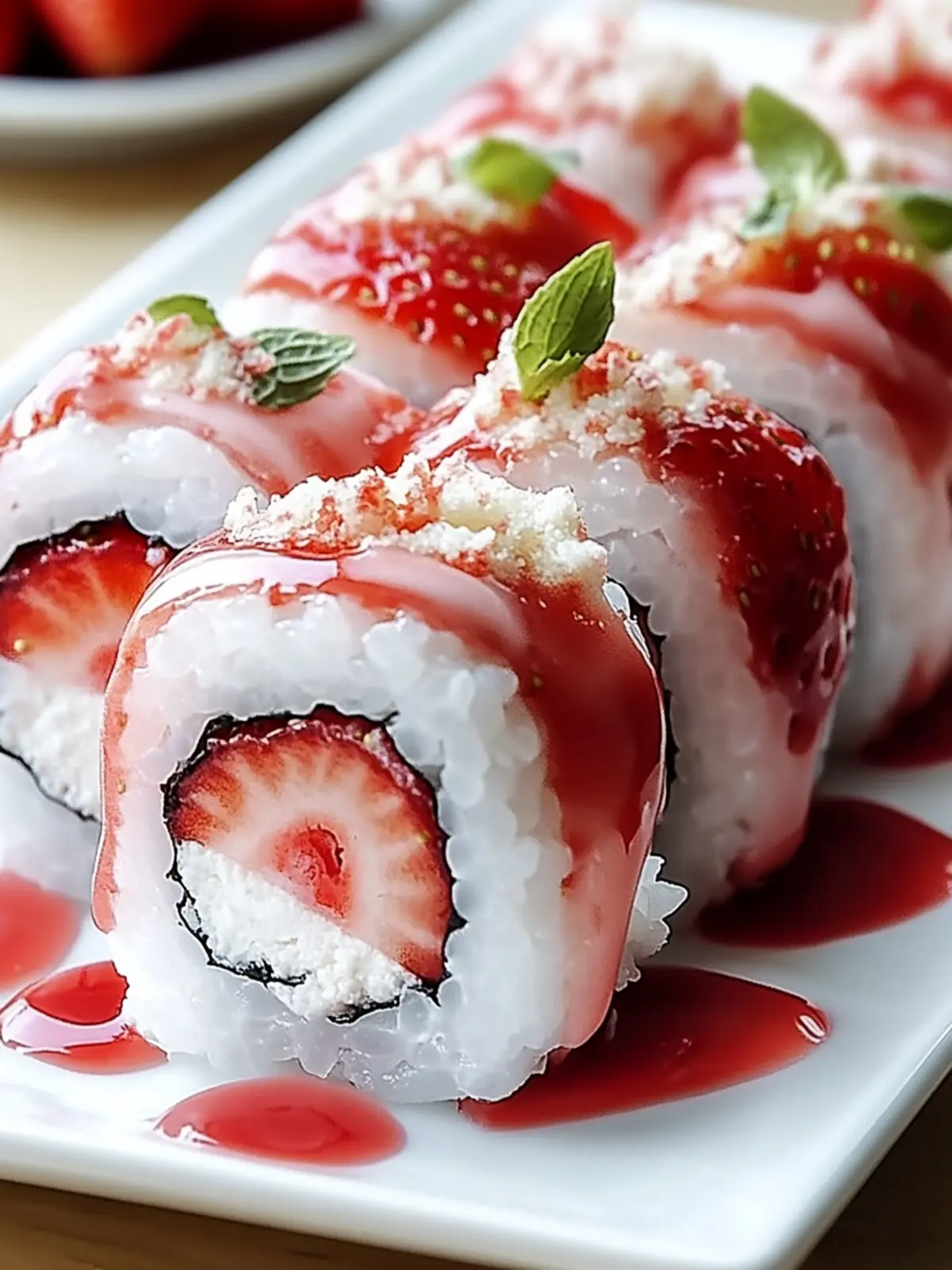 Strawberry Shortcake Sushi Roll