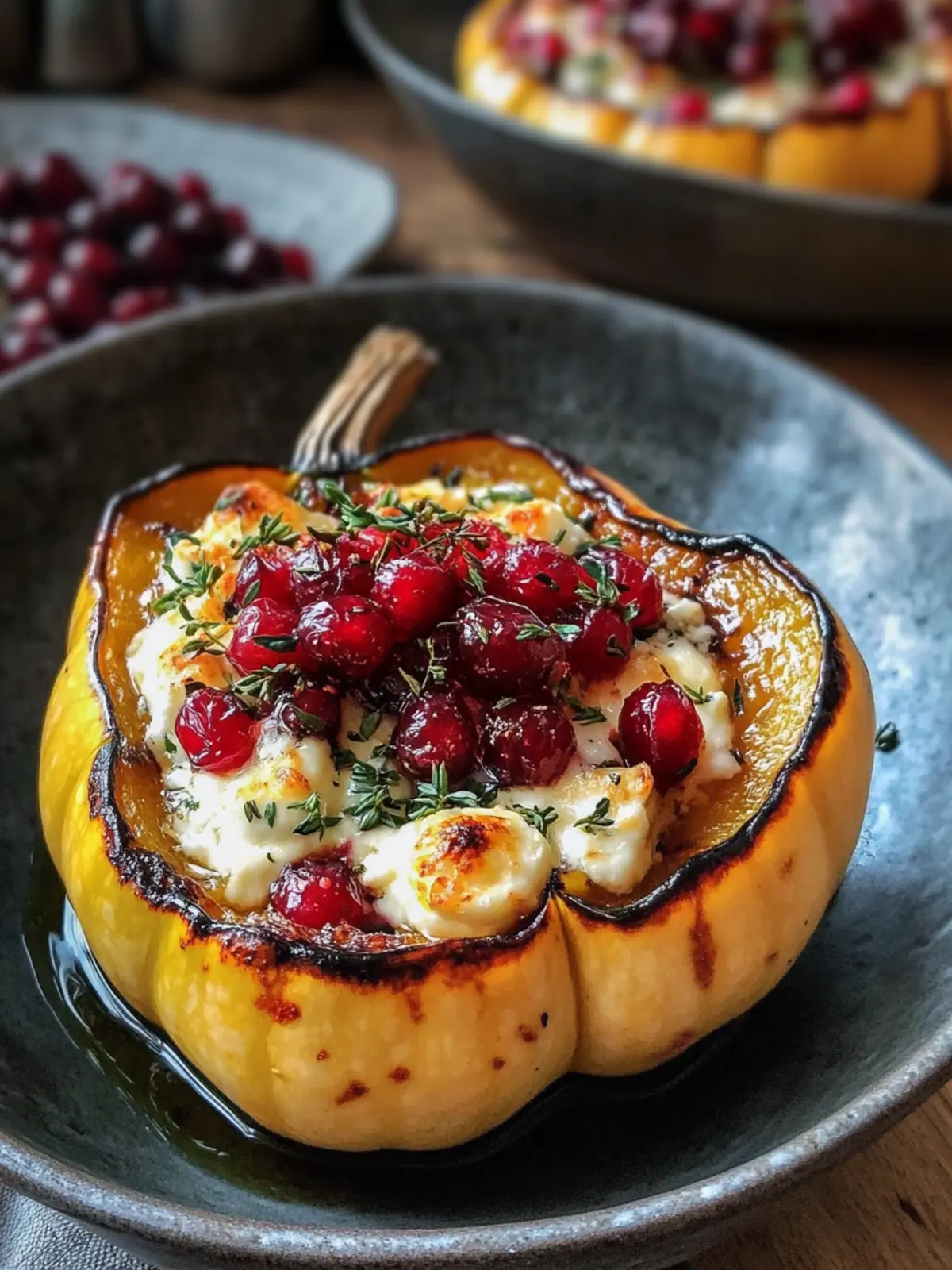 Savory Acorn Squash Recipe with Brie & Cranberry Delight 2 Savory Acorn Squash Recipe with Brie & Cranberry