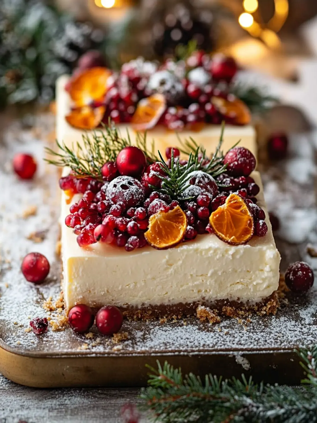 Easy Christmas Cheesecake Slab