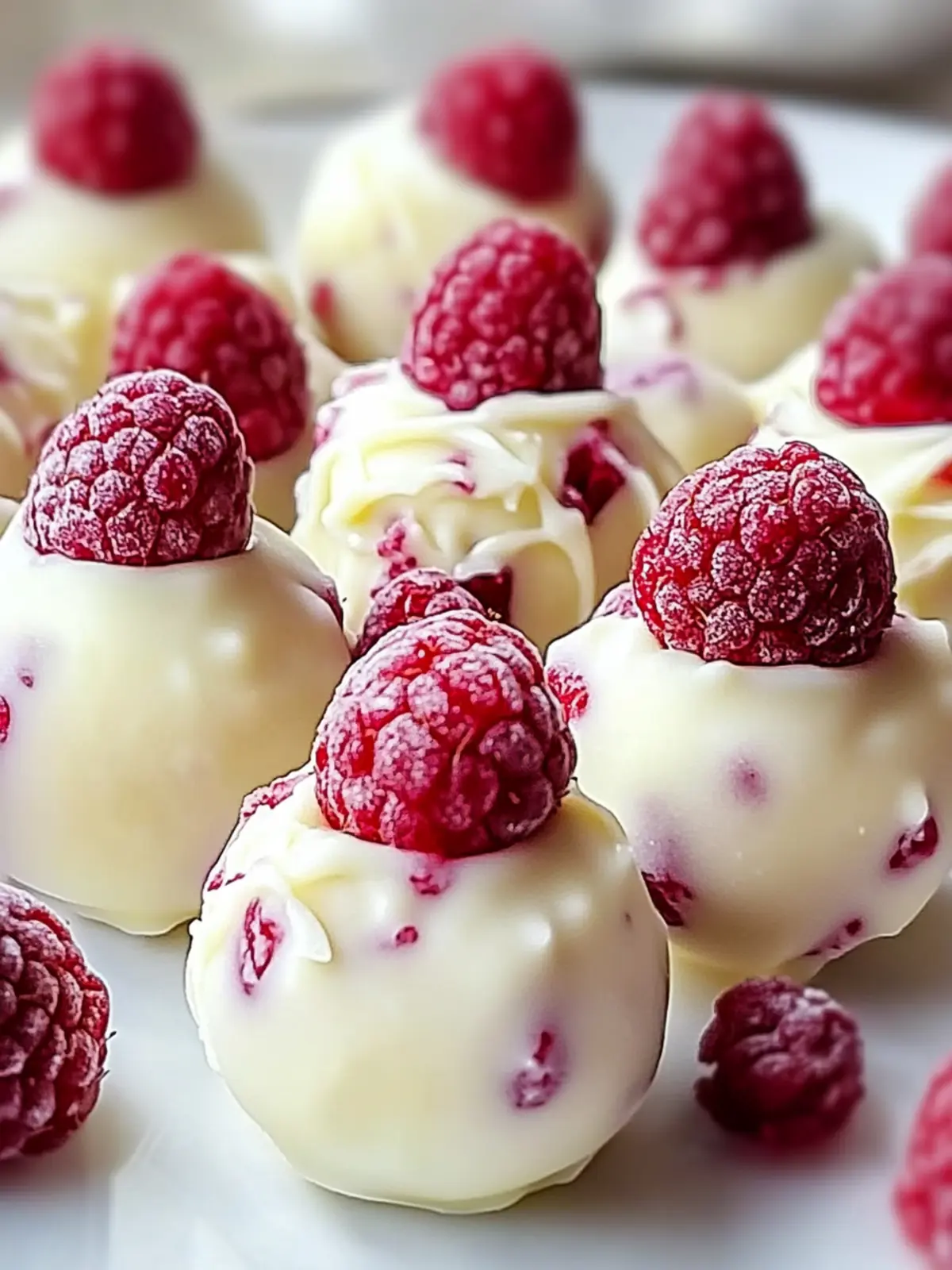 White Chocolate Raspberry Cheesecake Balls