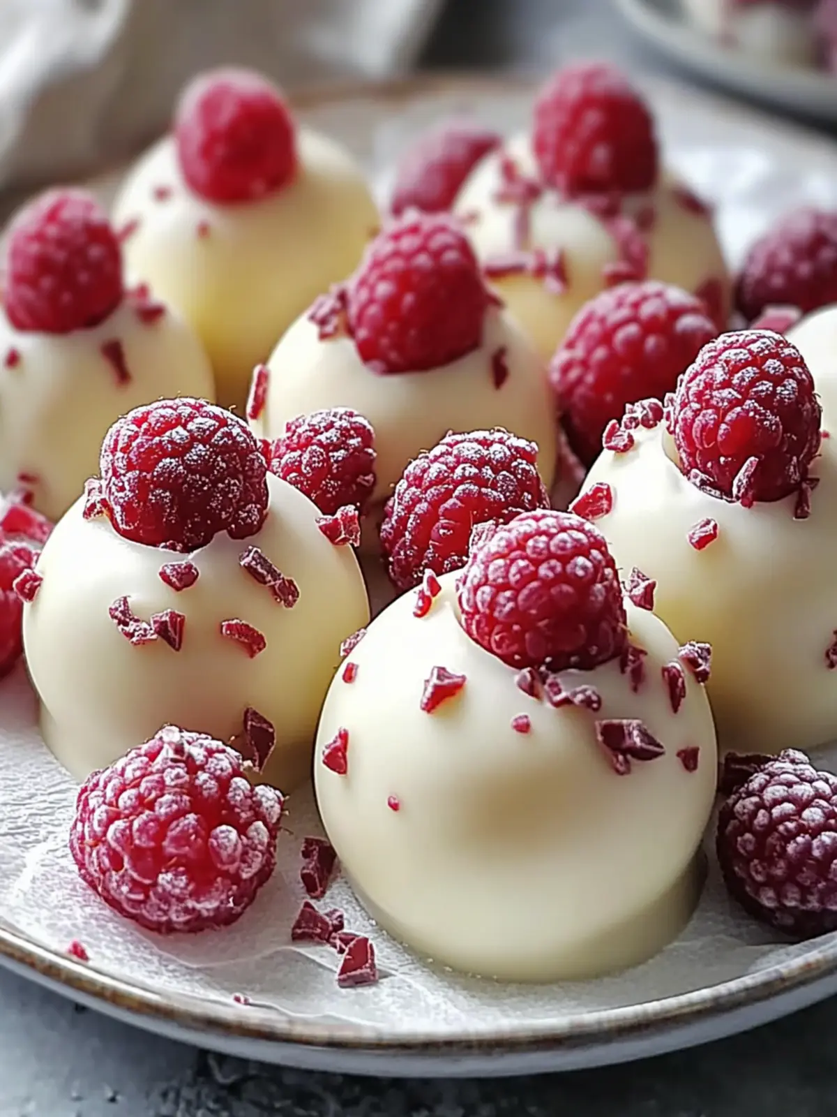 White Chocolate Raspberry Cheesecake Balls