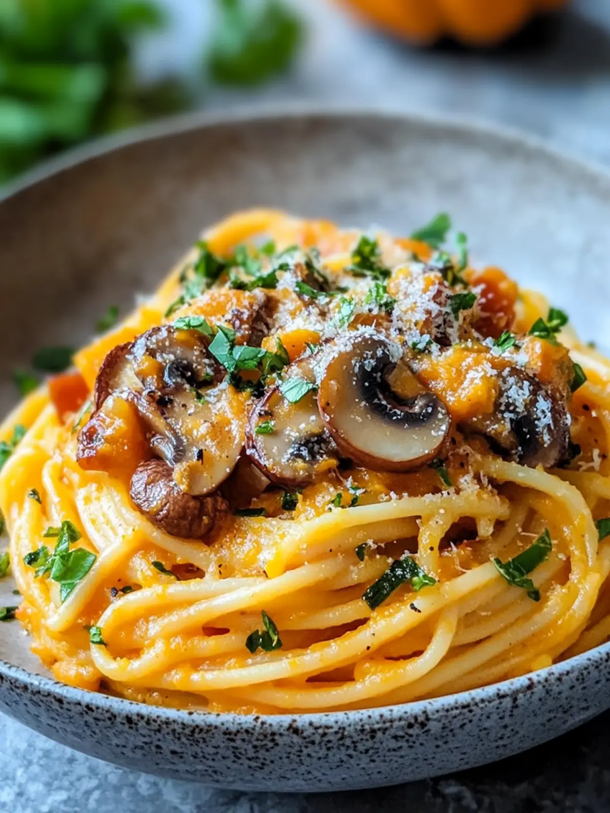 Pumpkin & Mushroom Spaghetti