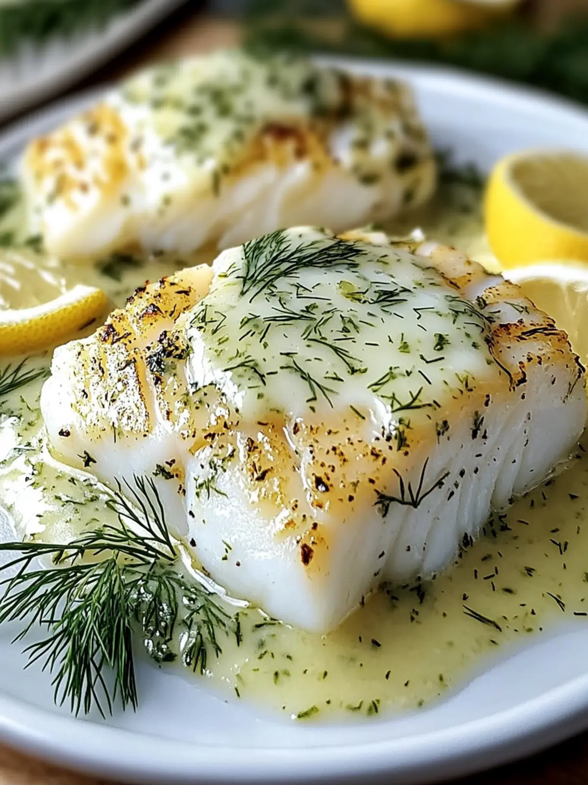 Delicious Baked Cod with Lemon Dill Sauce