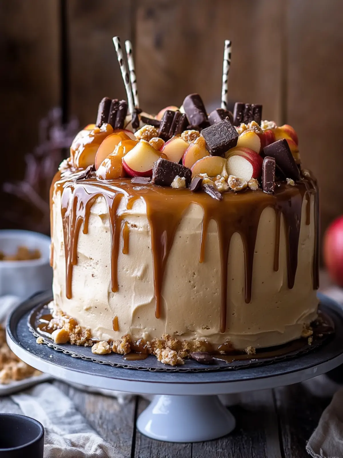 Salted Caramel Apple Snickers Cake That Will Wow Everyone 5 Salted Caramel Apple Snickers Cake
