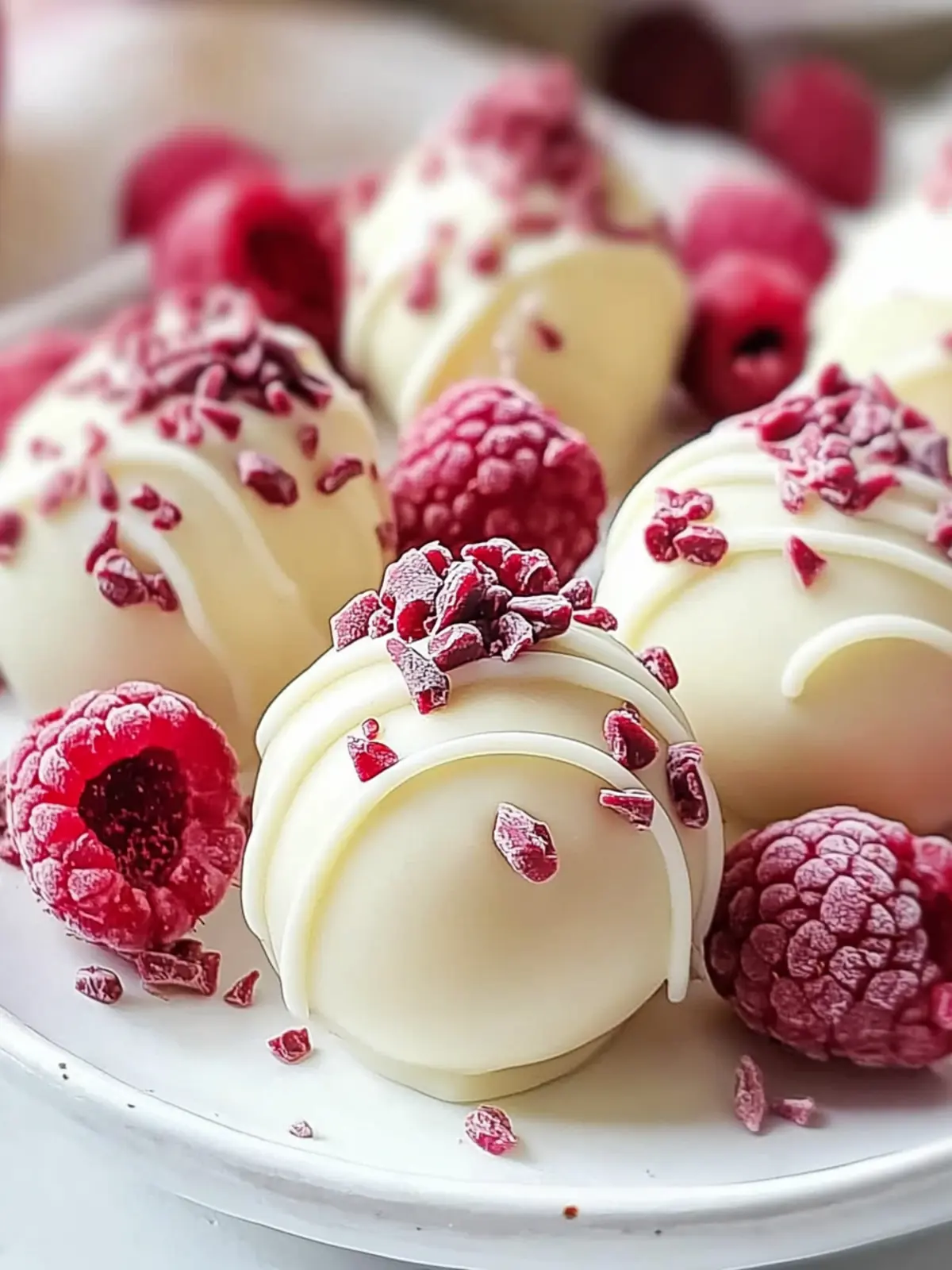 White Chocolate Raspberry Cheesecake Balls