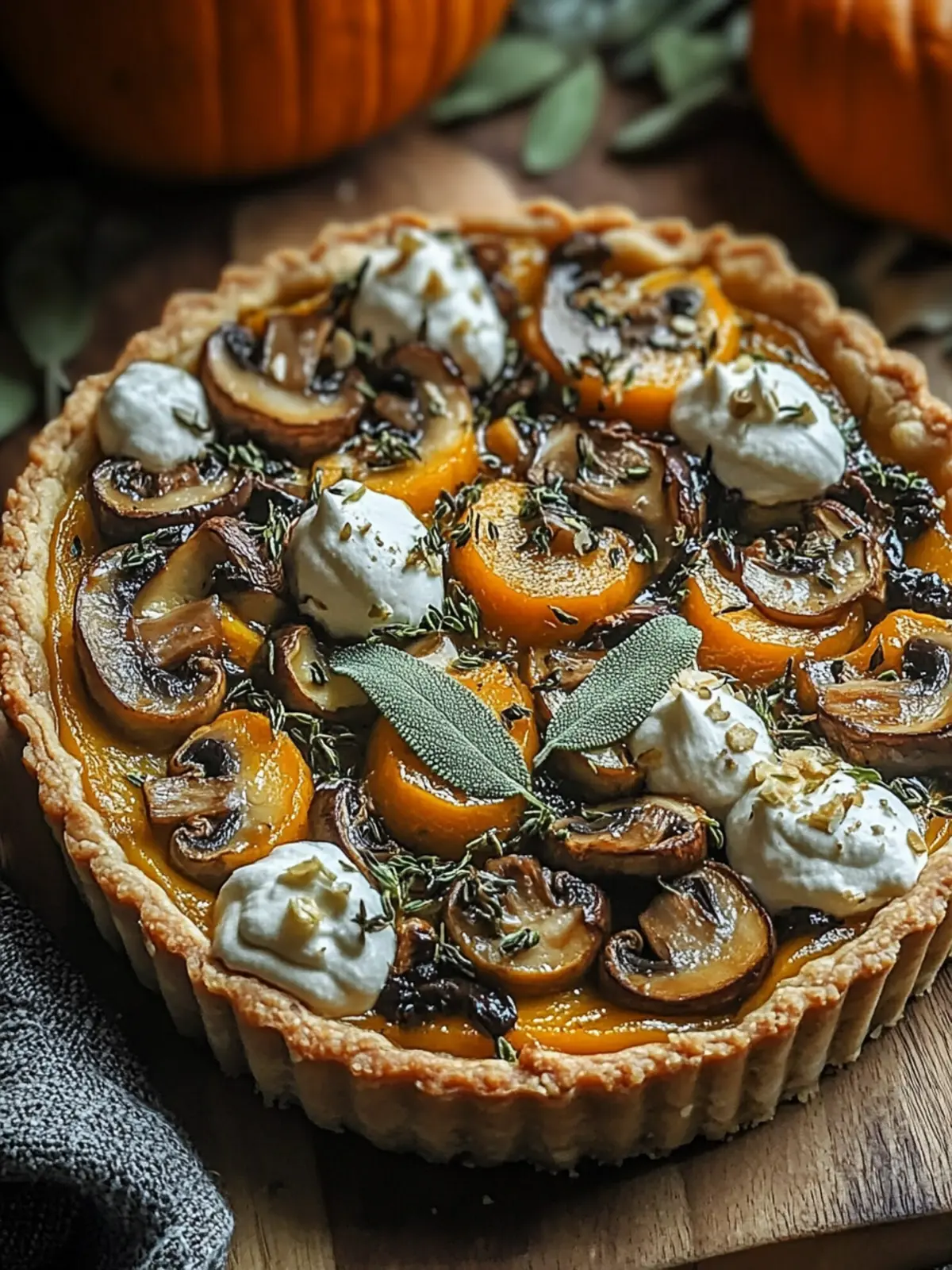 Pumpkin Sage & Mushroom Tart: A Cozy Fall Favorite 5 Pumpkin Sage & Mushroom Tart