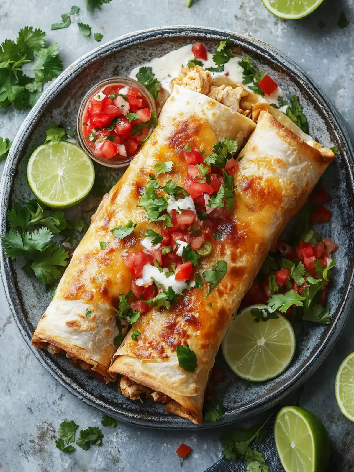 Crispy Chimichangas with Chicken for a Flavor Party 2 Chimichangas with Chicken