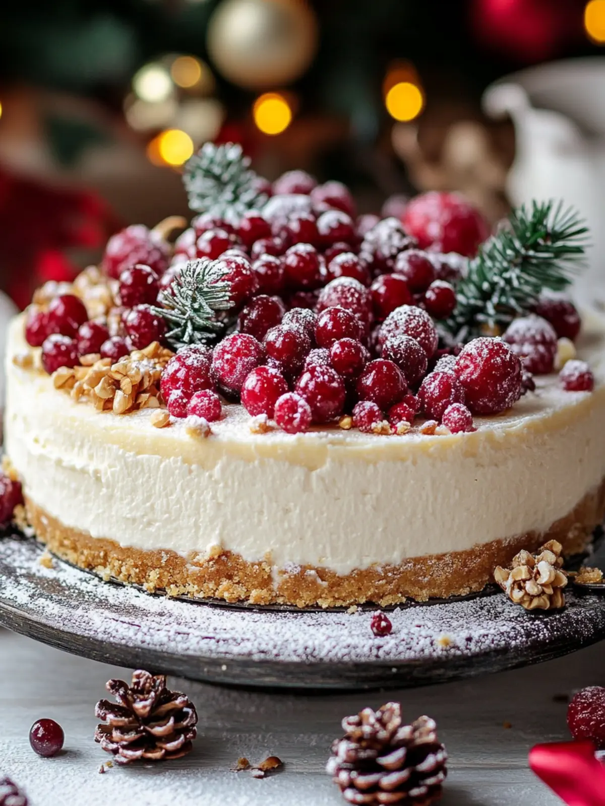 Deliciously Festive Christmas Cheesecake with Colorful Swirls 2 Christmas Cheesecake