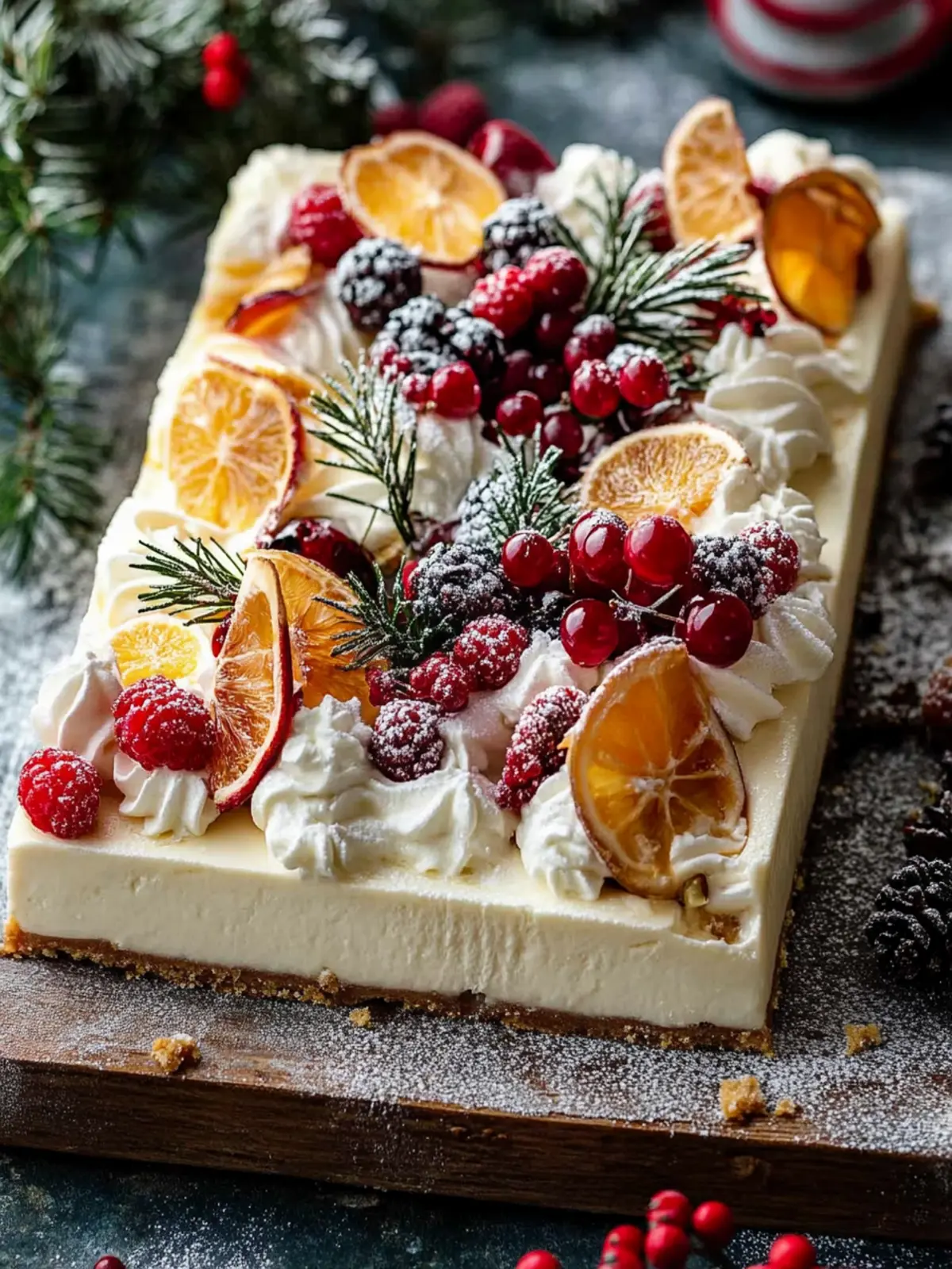 Easy Christmas Cheesecake Slab