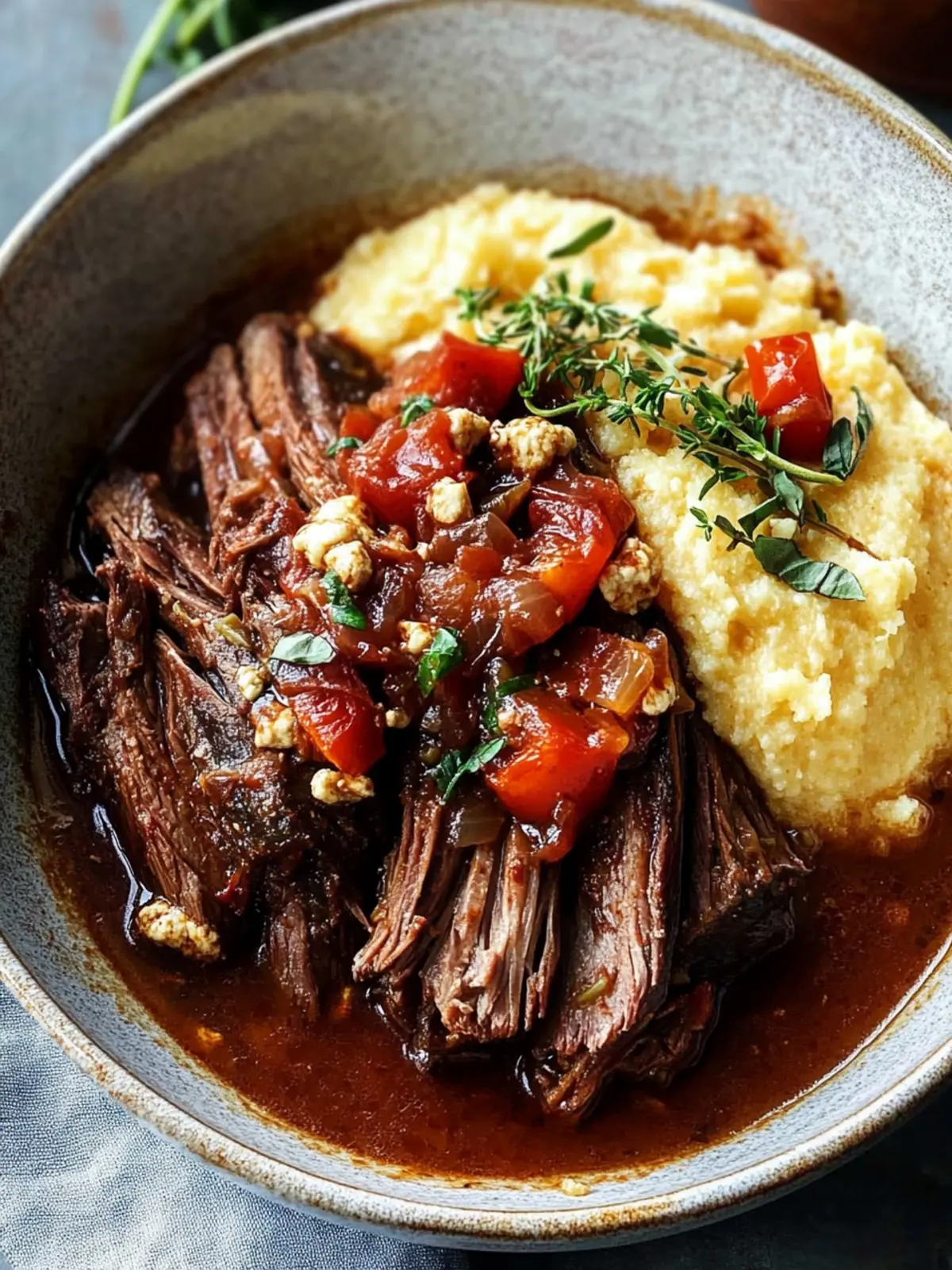 Italian Pot Roast Stracotto with Gorgonzola Polenta Bliss 2 Italian Pot Roast (Stracotto) with Gorgonzola Polenta