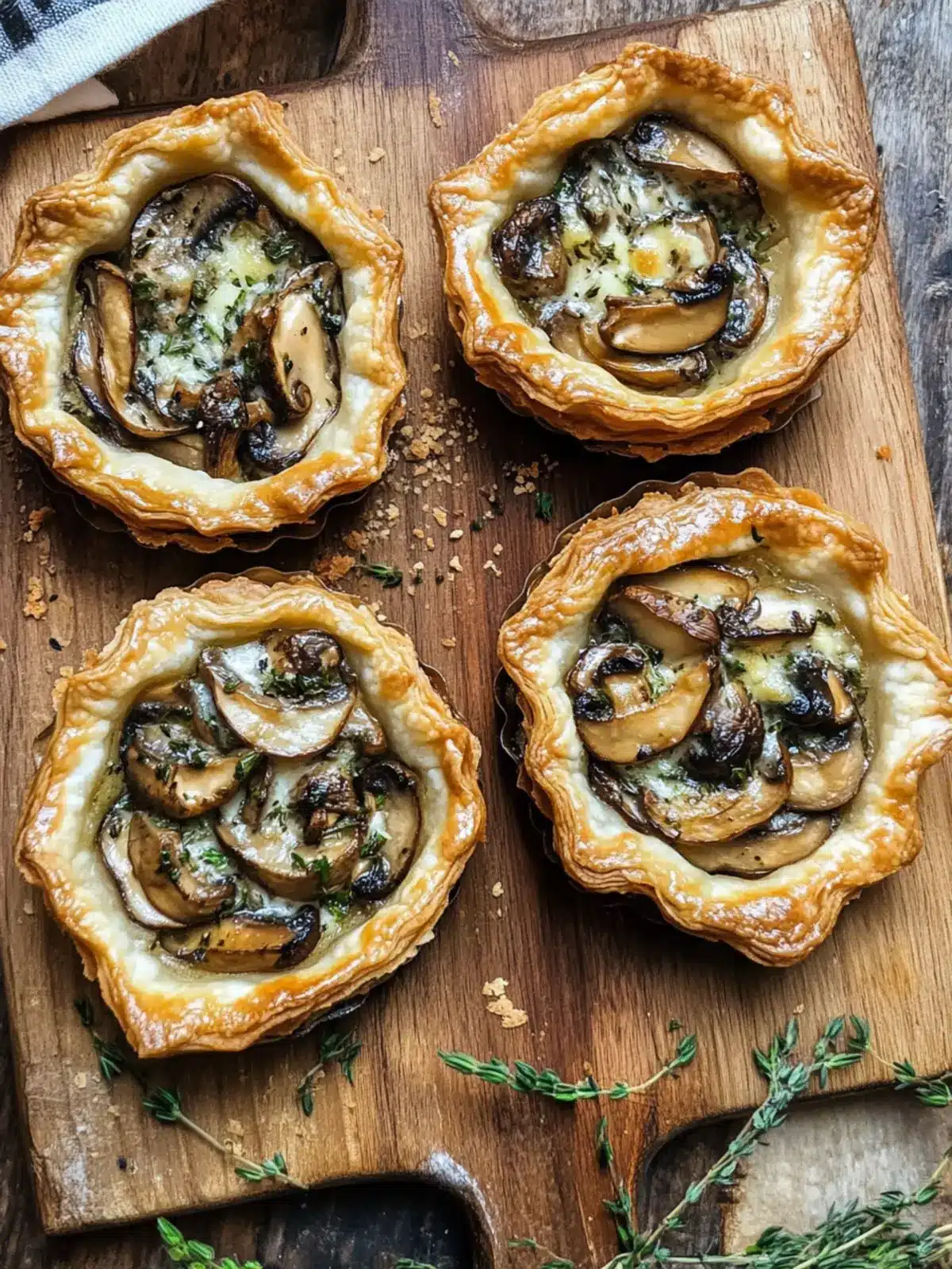 Mushroom, Shallot and Herbed Goat Cheese Tarts