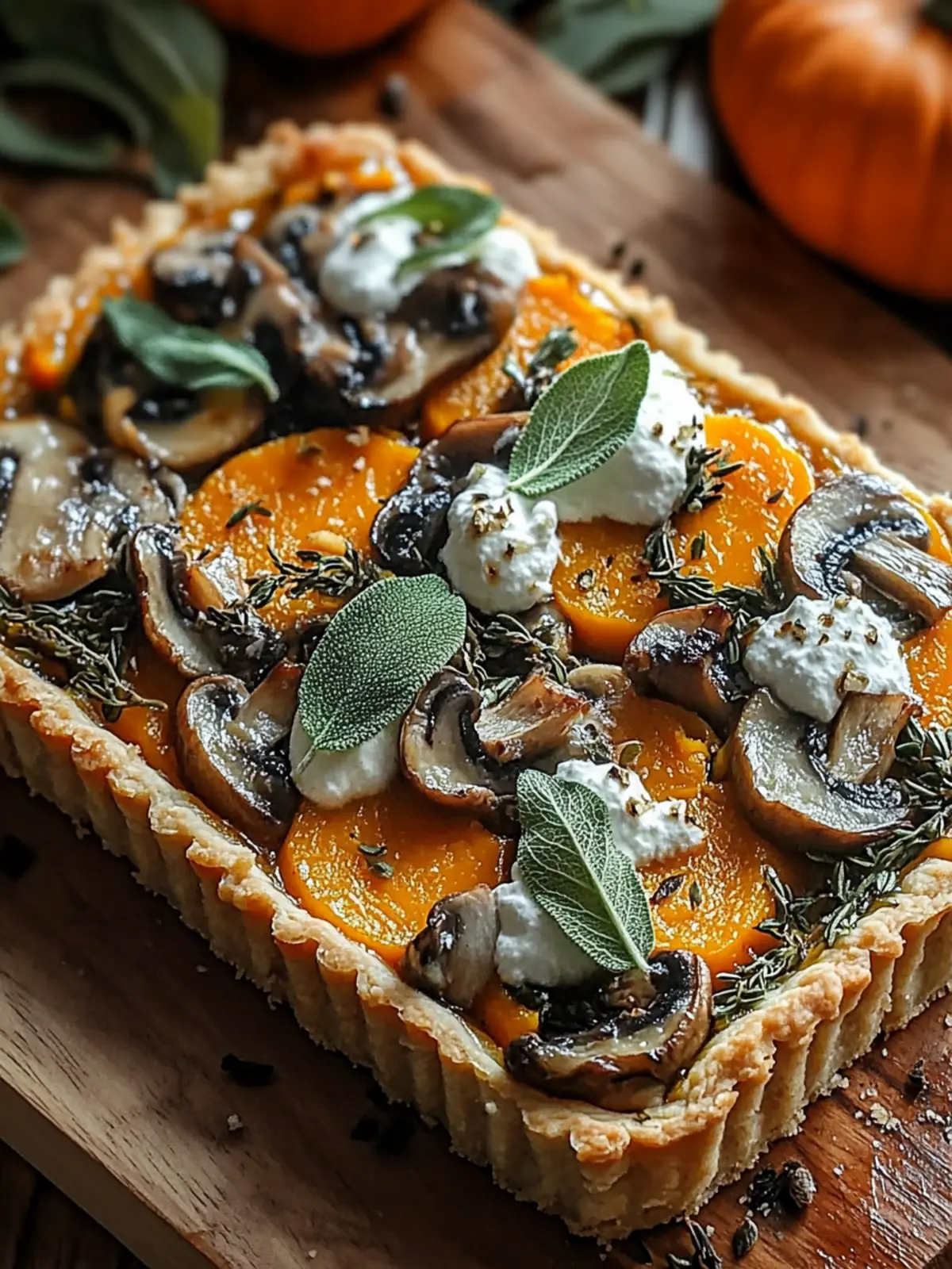 Pumpkin Sage & Mushroom Tart: A Cozy Fall Favorite 3 Pumpkin Sage & Mushroom Tart