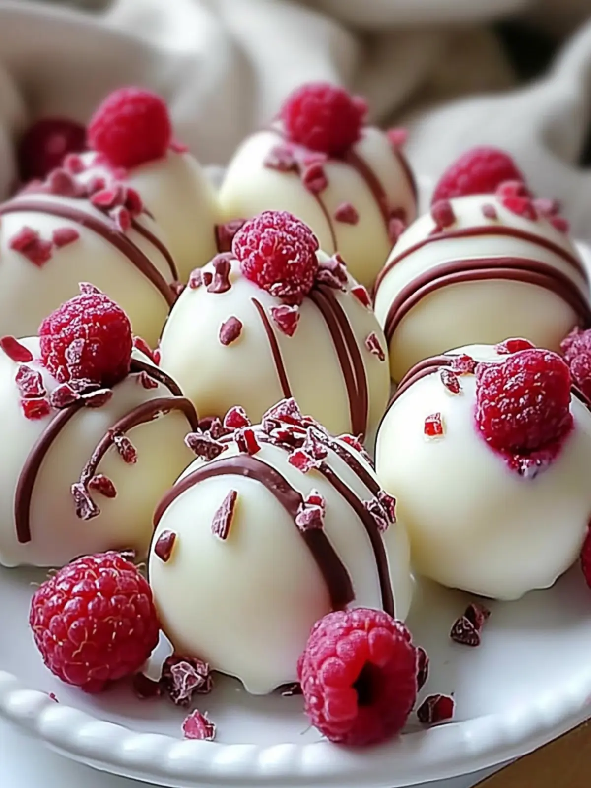 White Chocolate Raspberry Cheesecake Balls