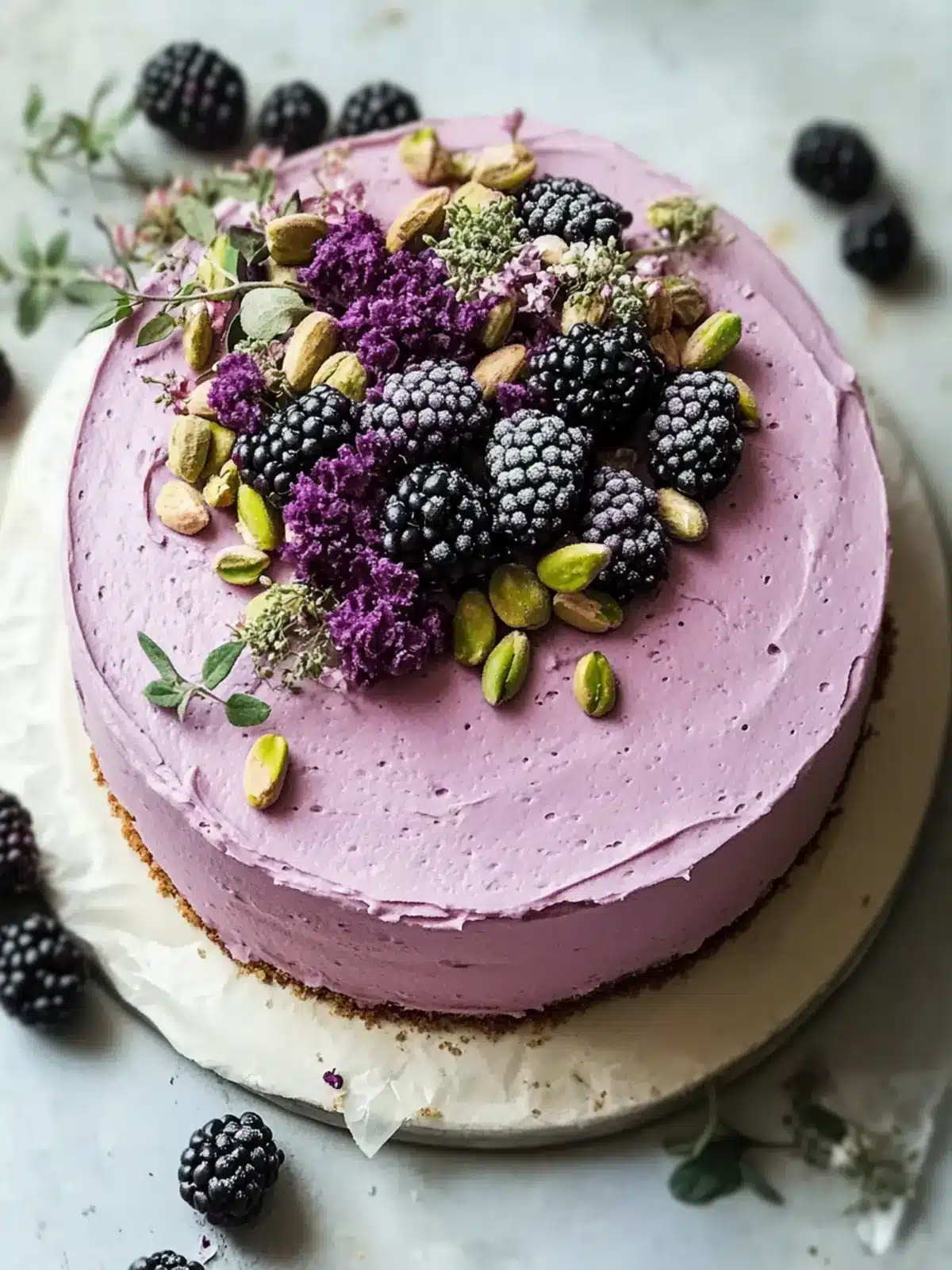 Pistachio Olive Oil Cake with Blackberry Thyme Buttercream Bliss 4 Pistachio Olive Oil Cake with Blackberry Thyme Buttercream Bliss