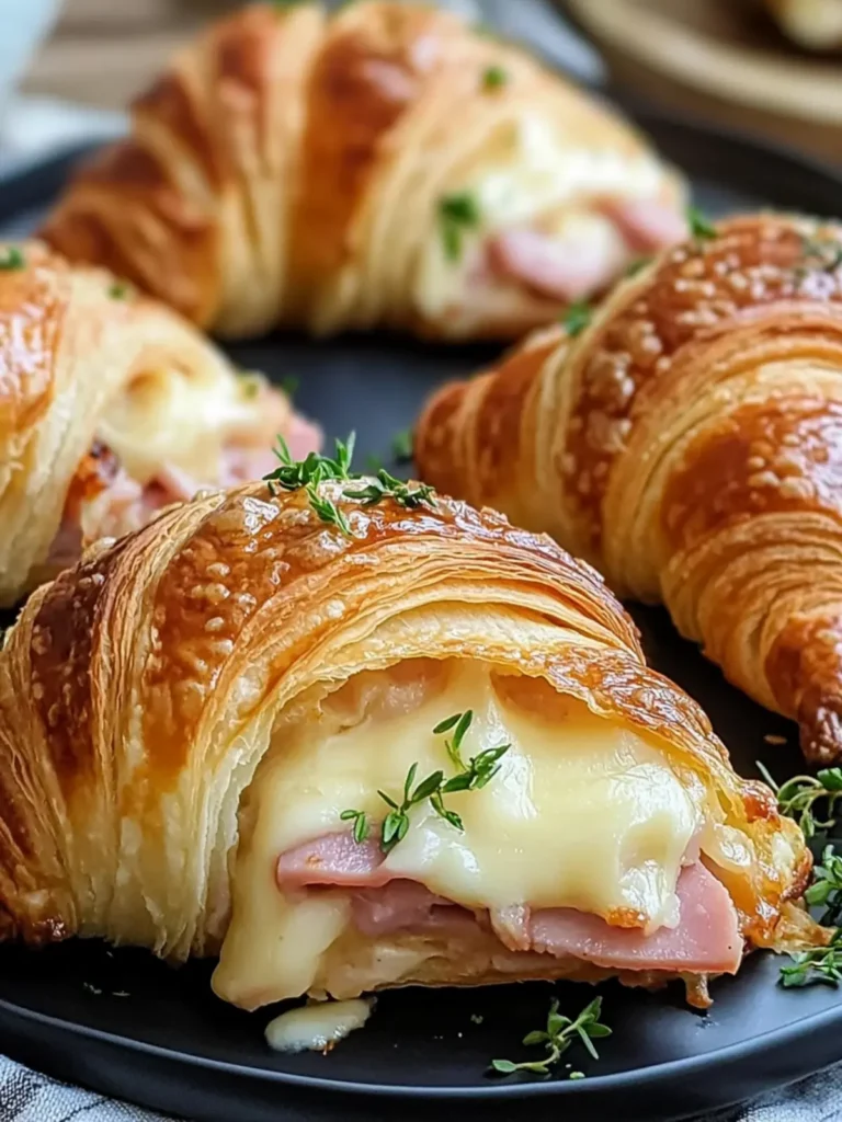 Brunch Baked Ham and Cheese Croissants