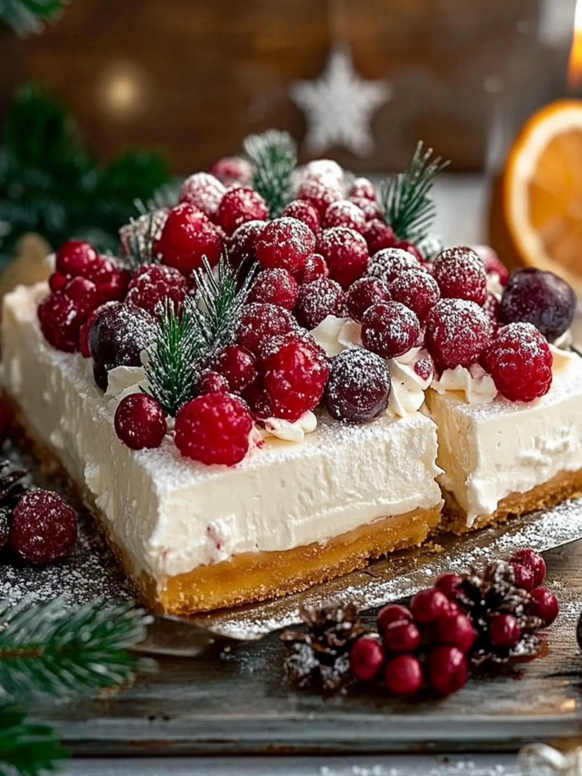 Easy Christmas Cheesecake Slab