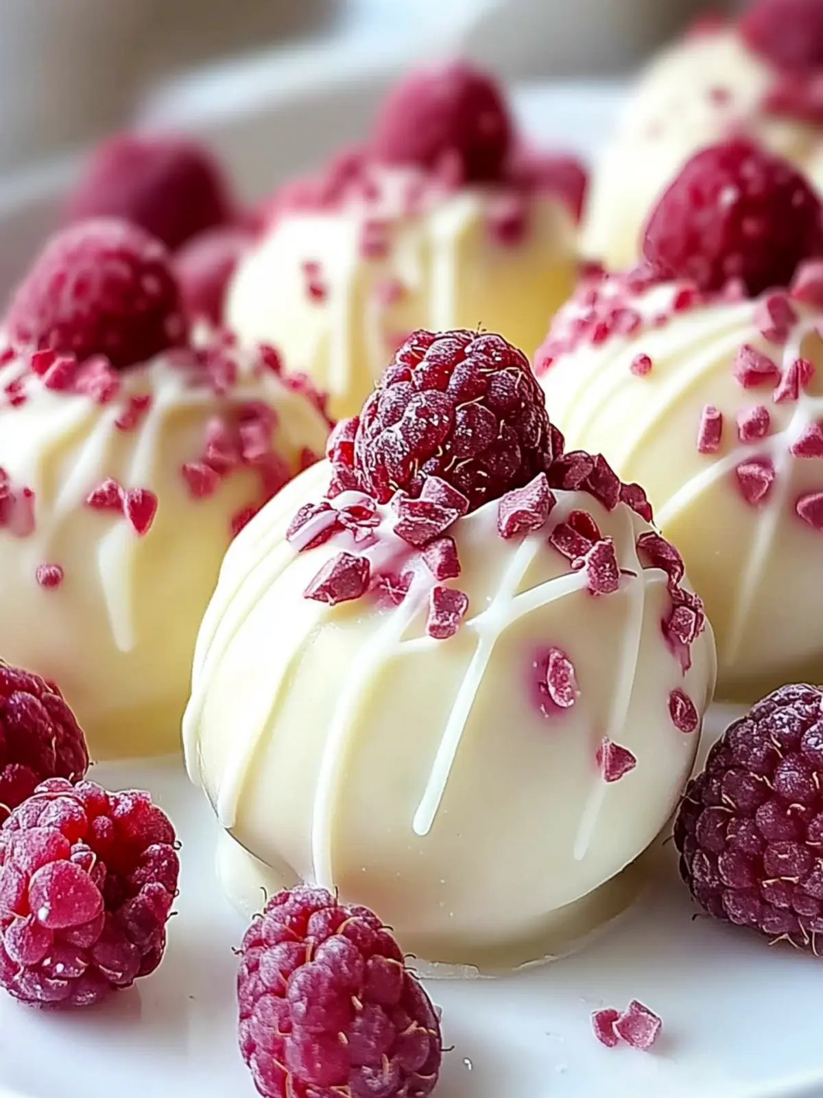 White Chocolate Raspberry Cheesecake Balls