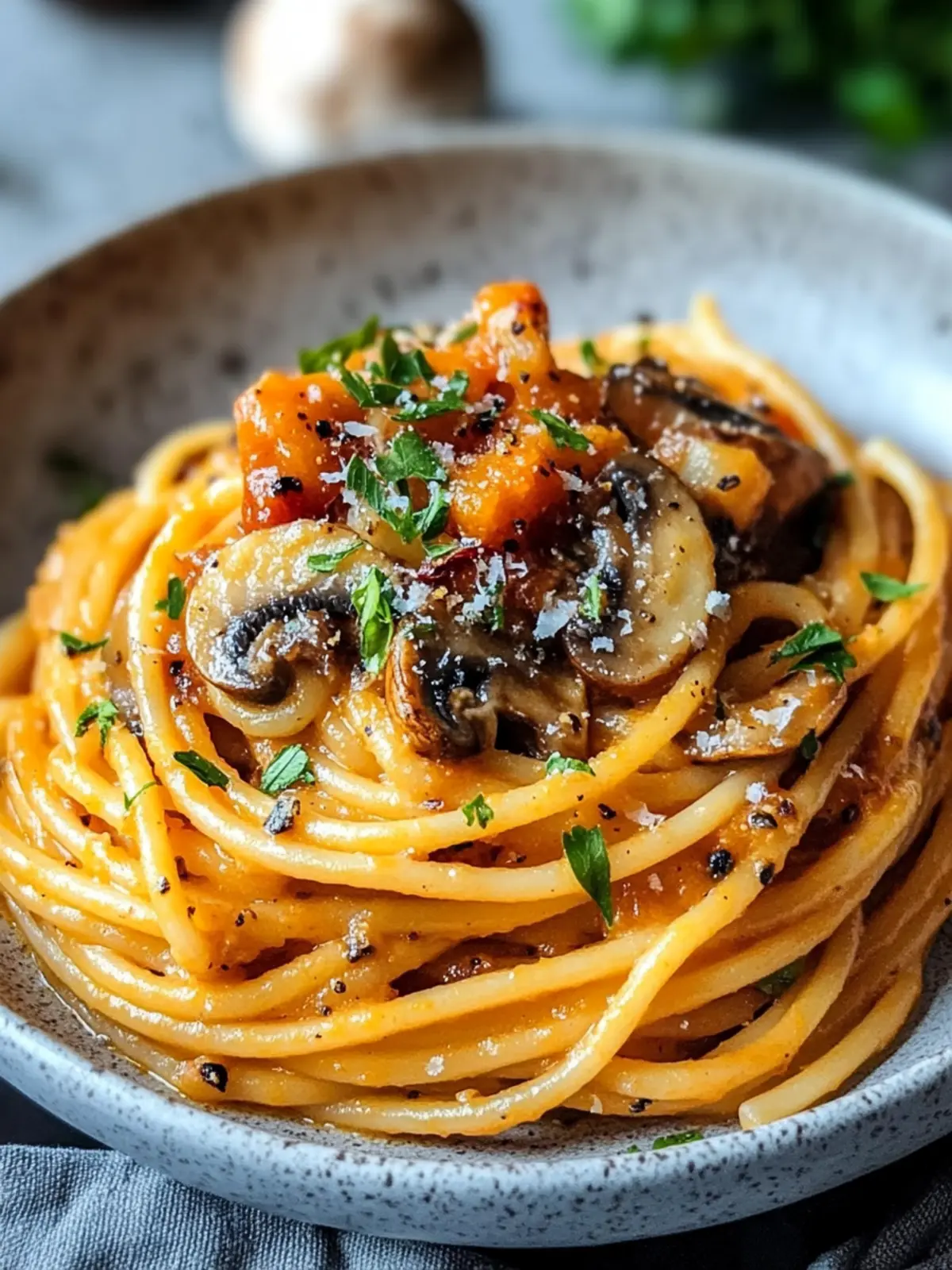Pumpkin & Mushroom Spaghetti