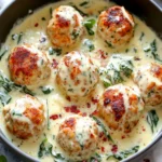 Baked Chicken Ricotta Meatballs with Spinach Alfredo Magic 10 Baked Chicken Ricotta Meatballs with Spinach Alfredo Sauce