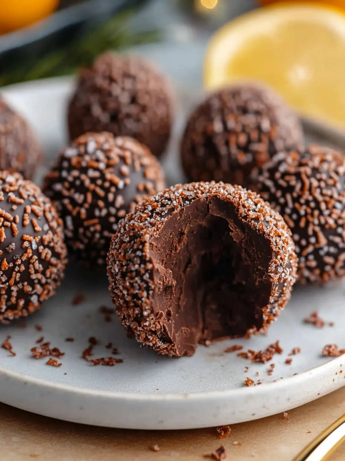 Juicy Orange Chocolate Christmas Truffles