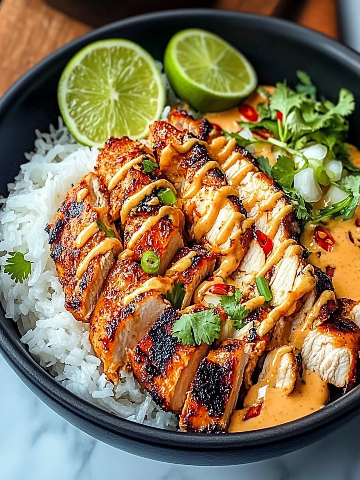 Sweet Chili Chicken Coconut Lime Drizzle