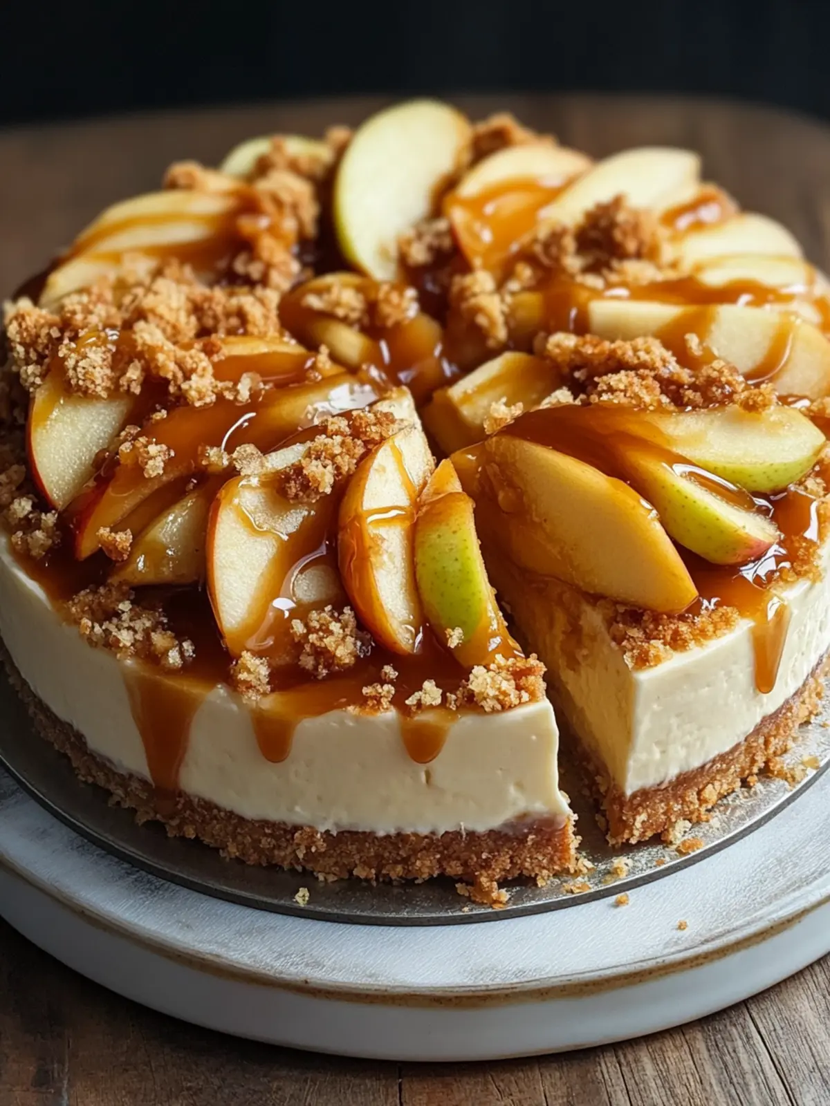 Salted Caramel Apple Pie Cheesecake