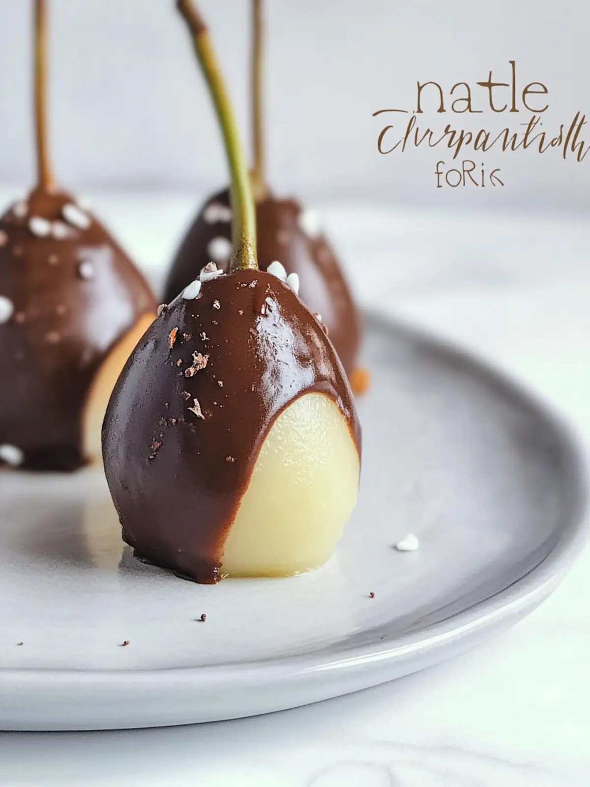 Caramel Chocolate Dipped Pears