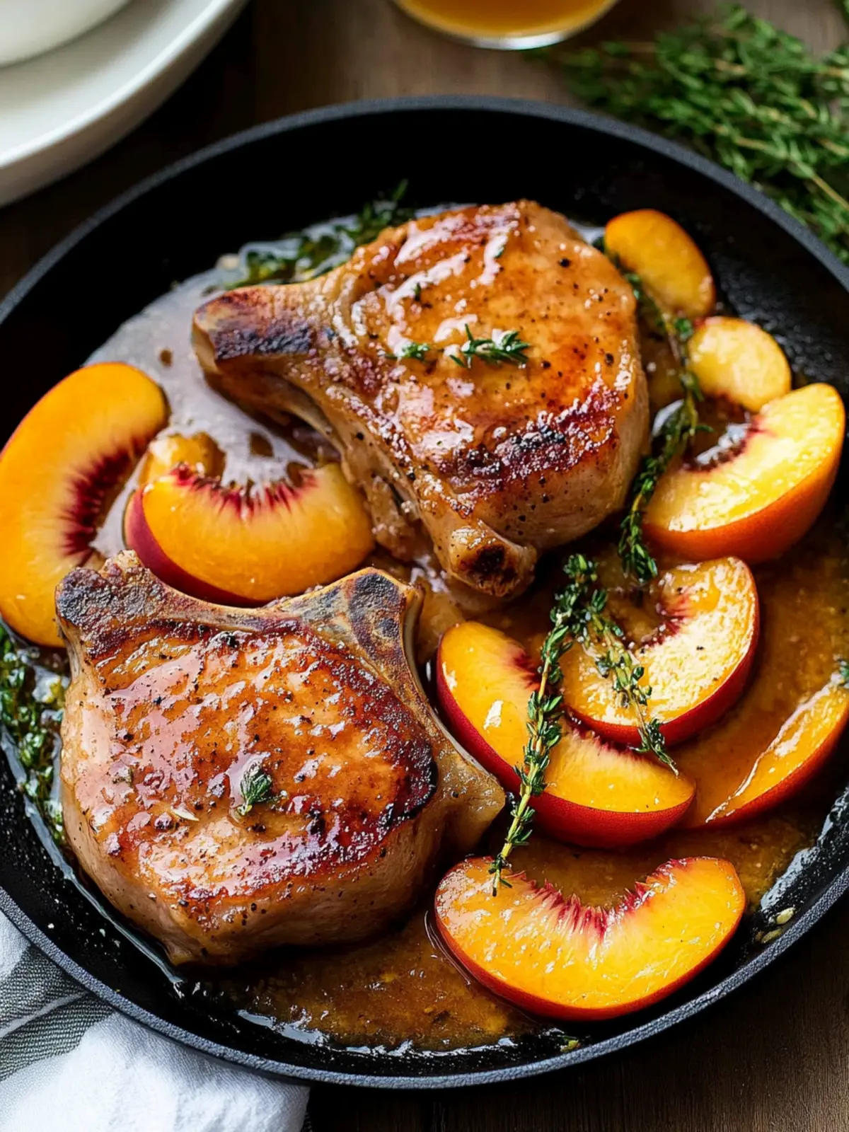 Peach Glazed Pork Chops