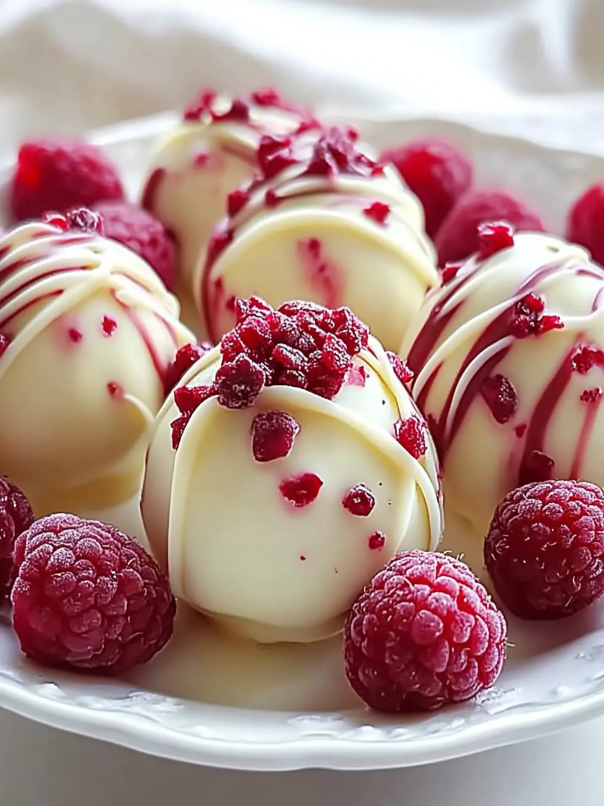 White Chocolate Raspberry Cheesecake Balls