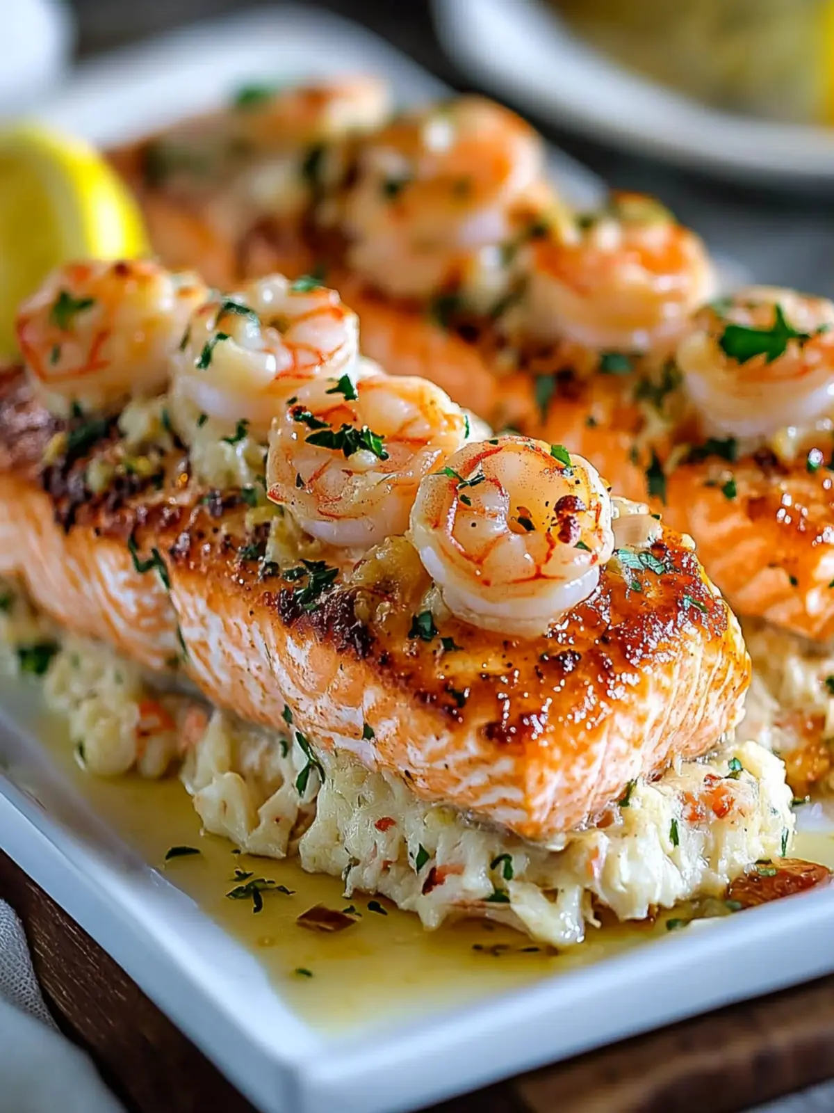 Elegant Crab Shrimp Stuffed Salmon