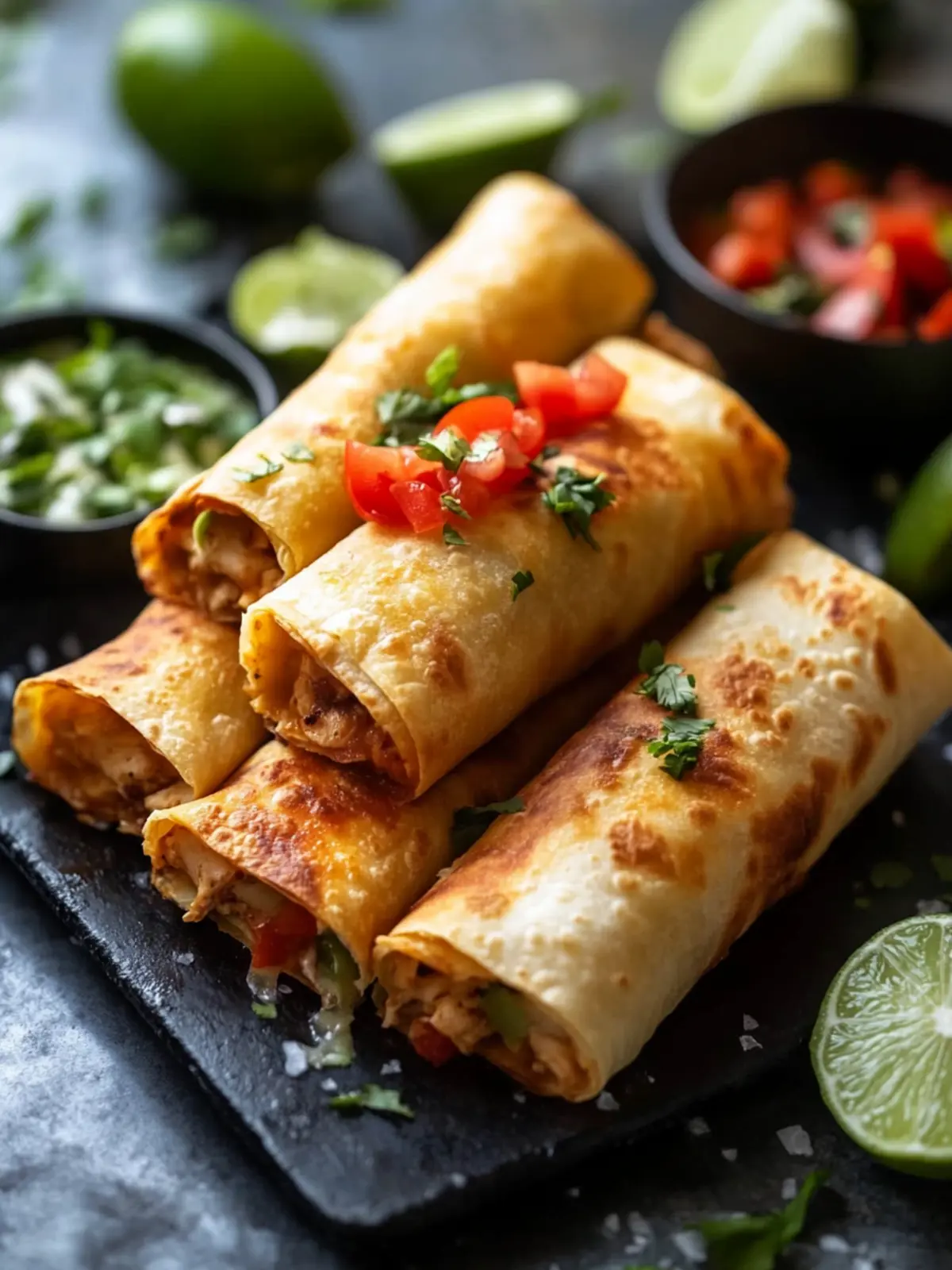 Crispy Chimichangas with Chicken for a Flavor Party 3 Chimichangas with Chicken