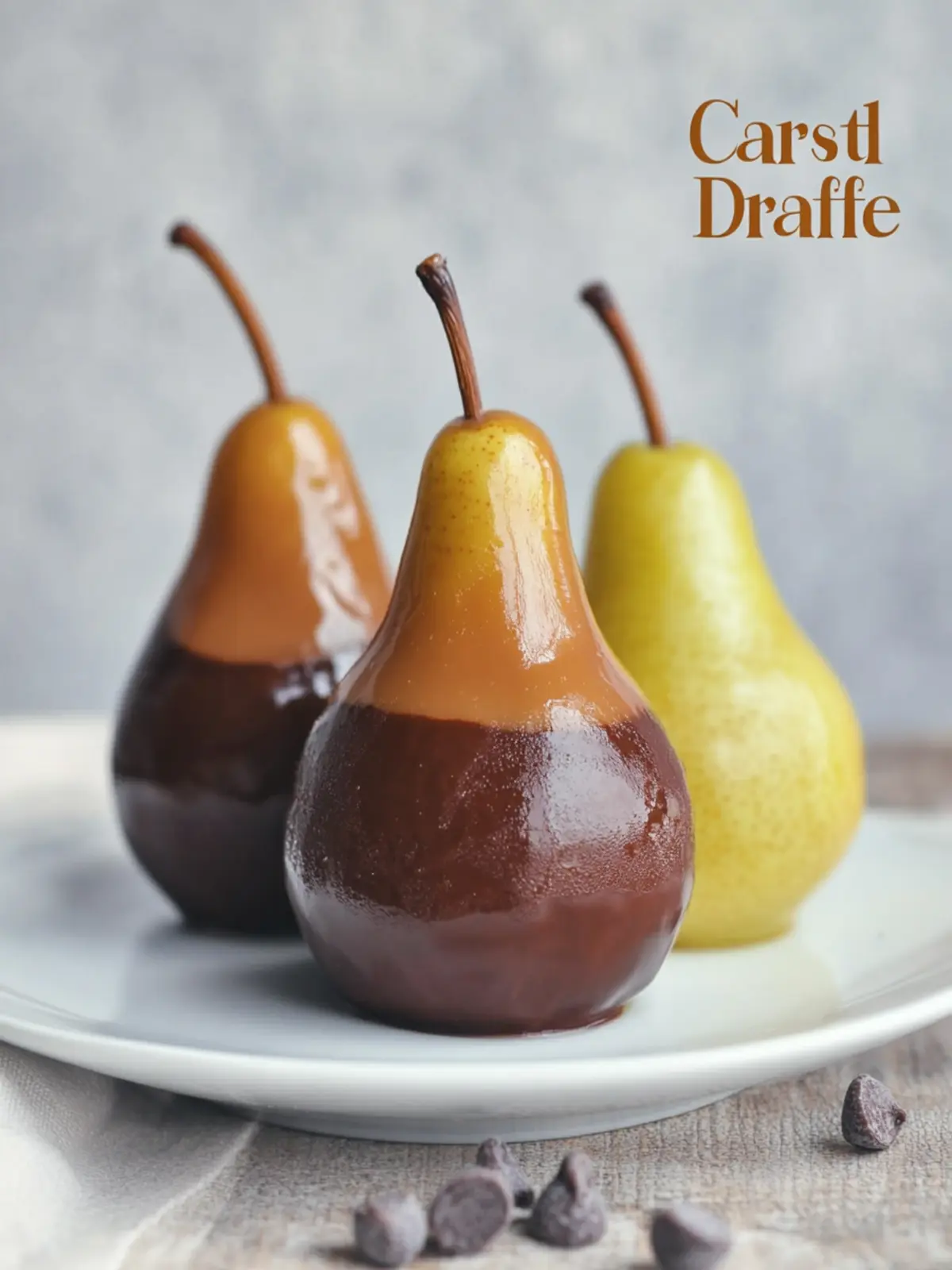 Caramel Chocolate Dipped Pears